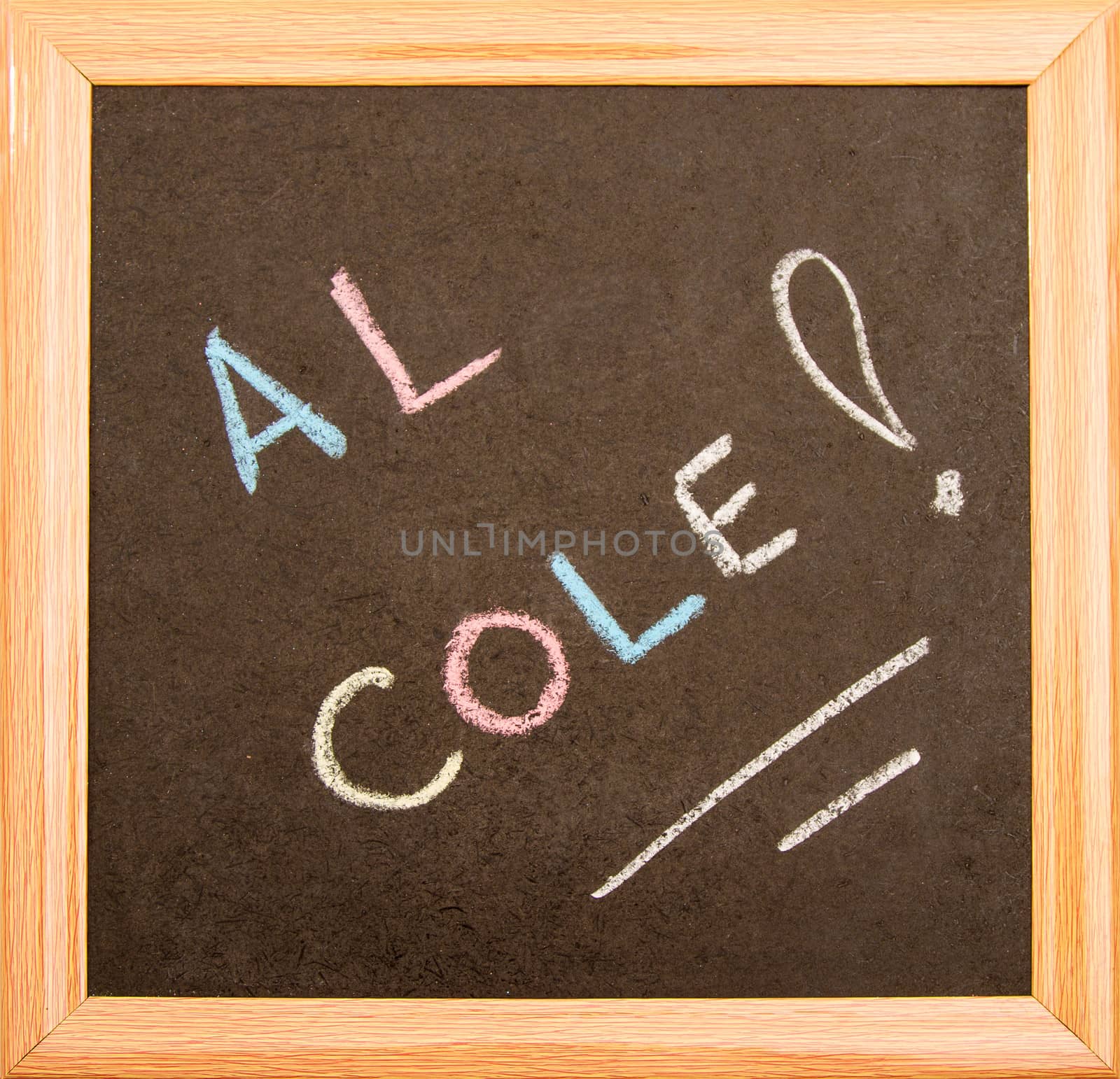 Blackboard with a wooden frame, isolated
