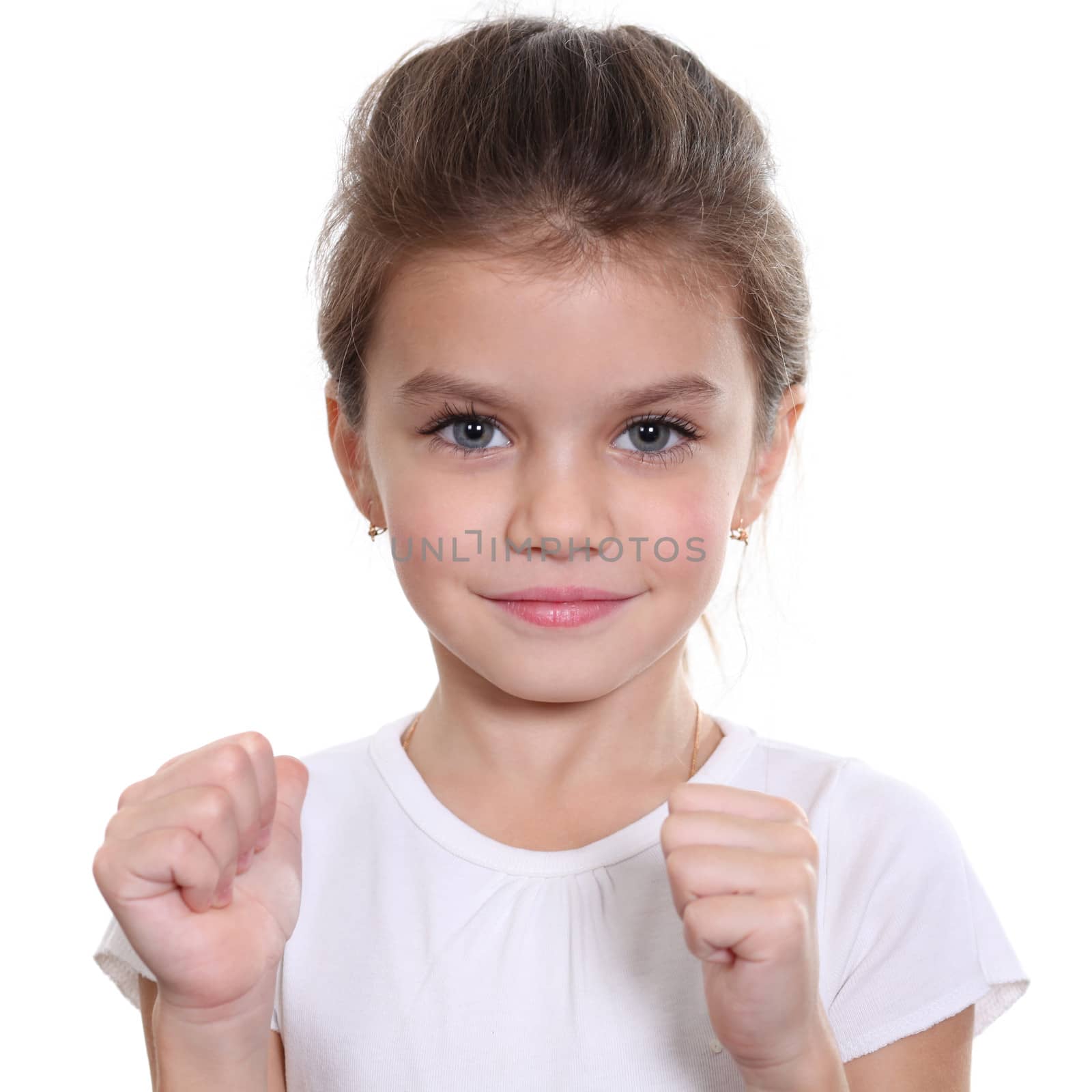 Closeup portrait of pretty little girl