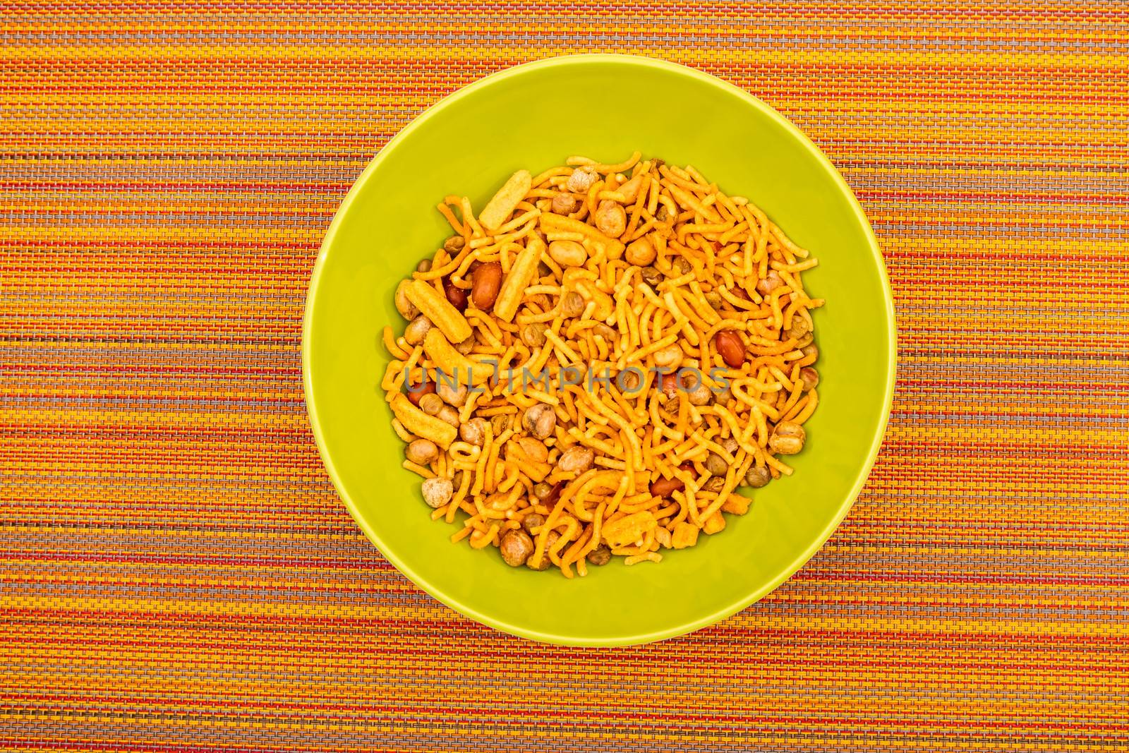 Snack Bombay Mix, a typical Indian snack
