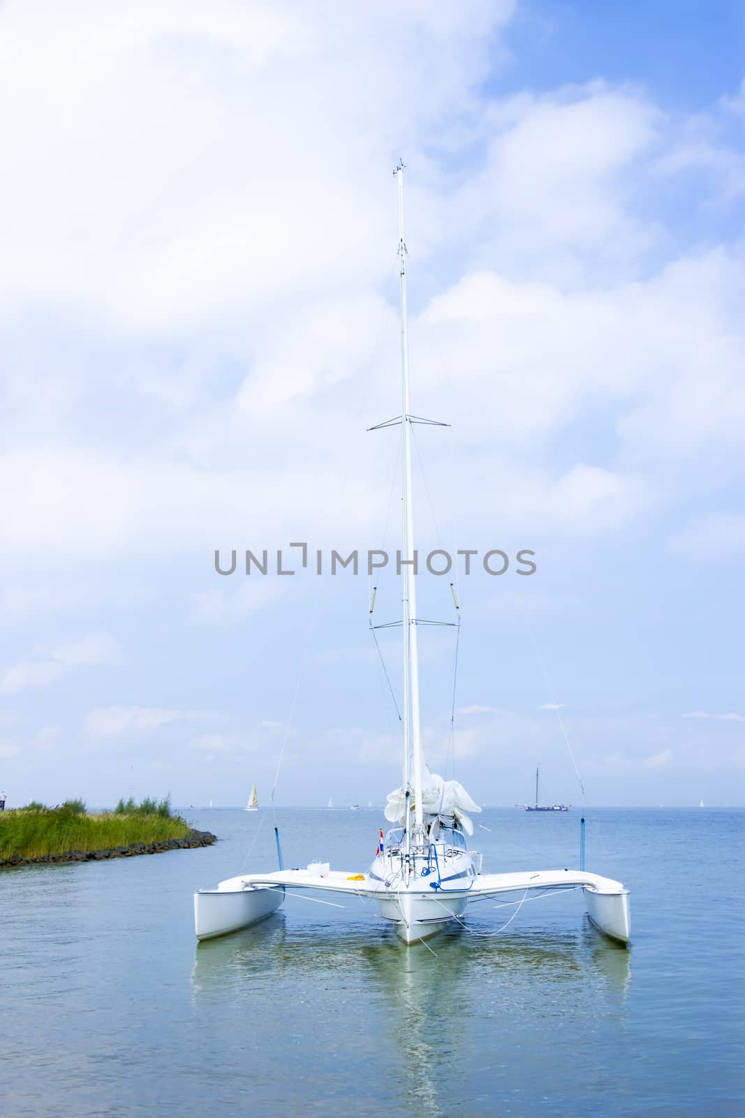 Catamaran on the water, Marken, the Netherlands