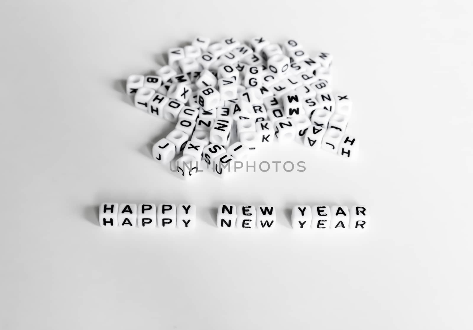 Happy New Year design element for calendar, greeting cards, sales stickers by Tetyana