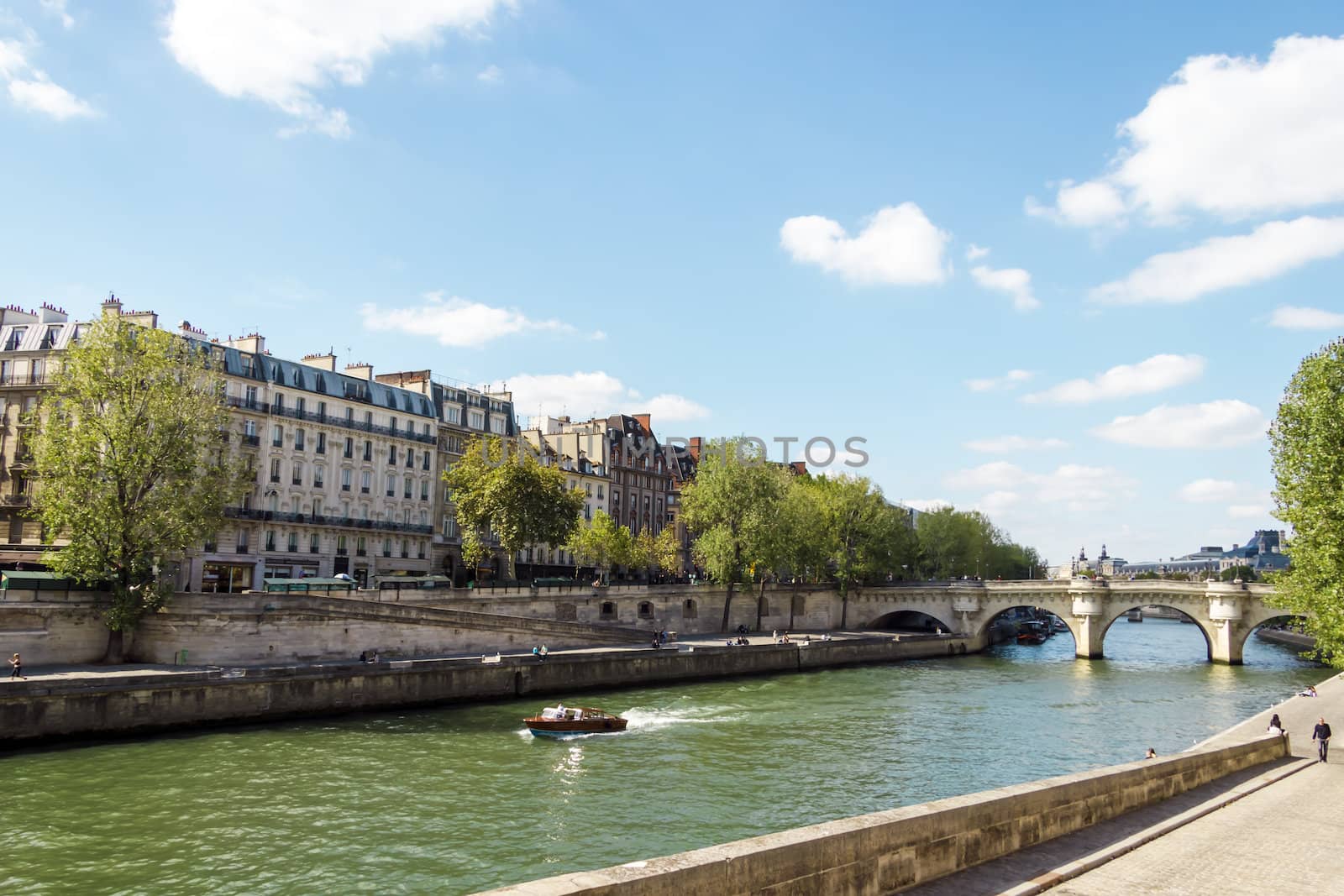 Embankment of the River Seine and the historical architecture in Paris
