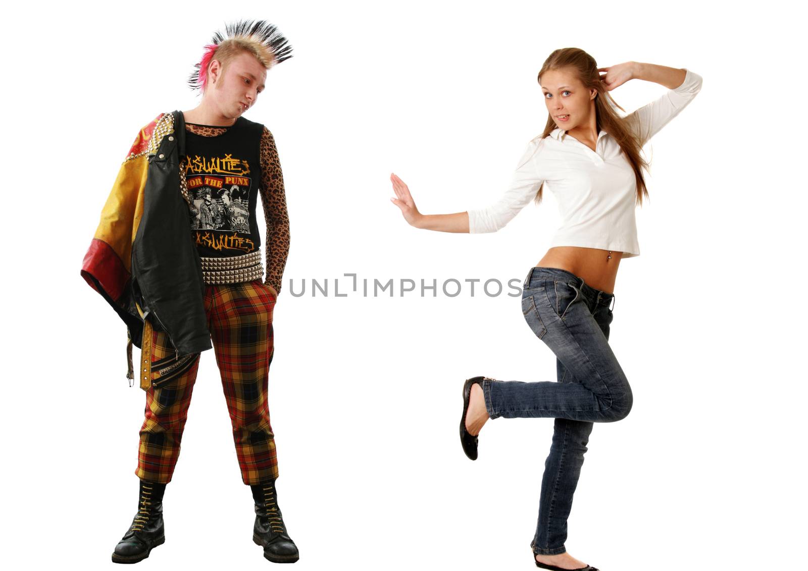 Punk and Blonde young woman