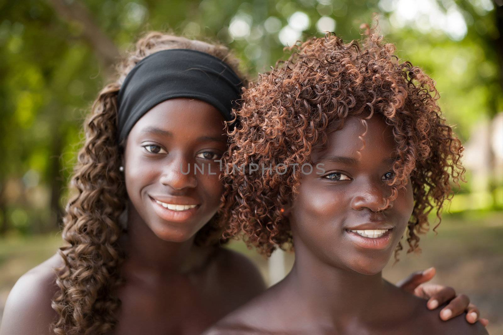 Happy african children having a nice dat at the park
