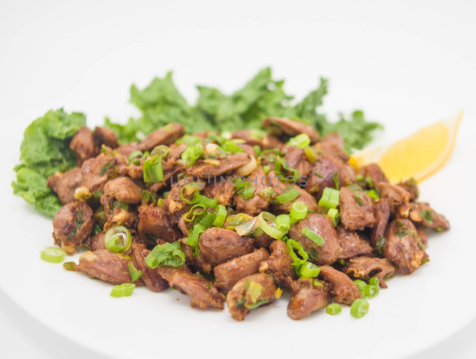 chicken hearts fried with butter