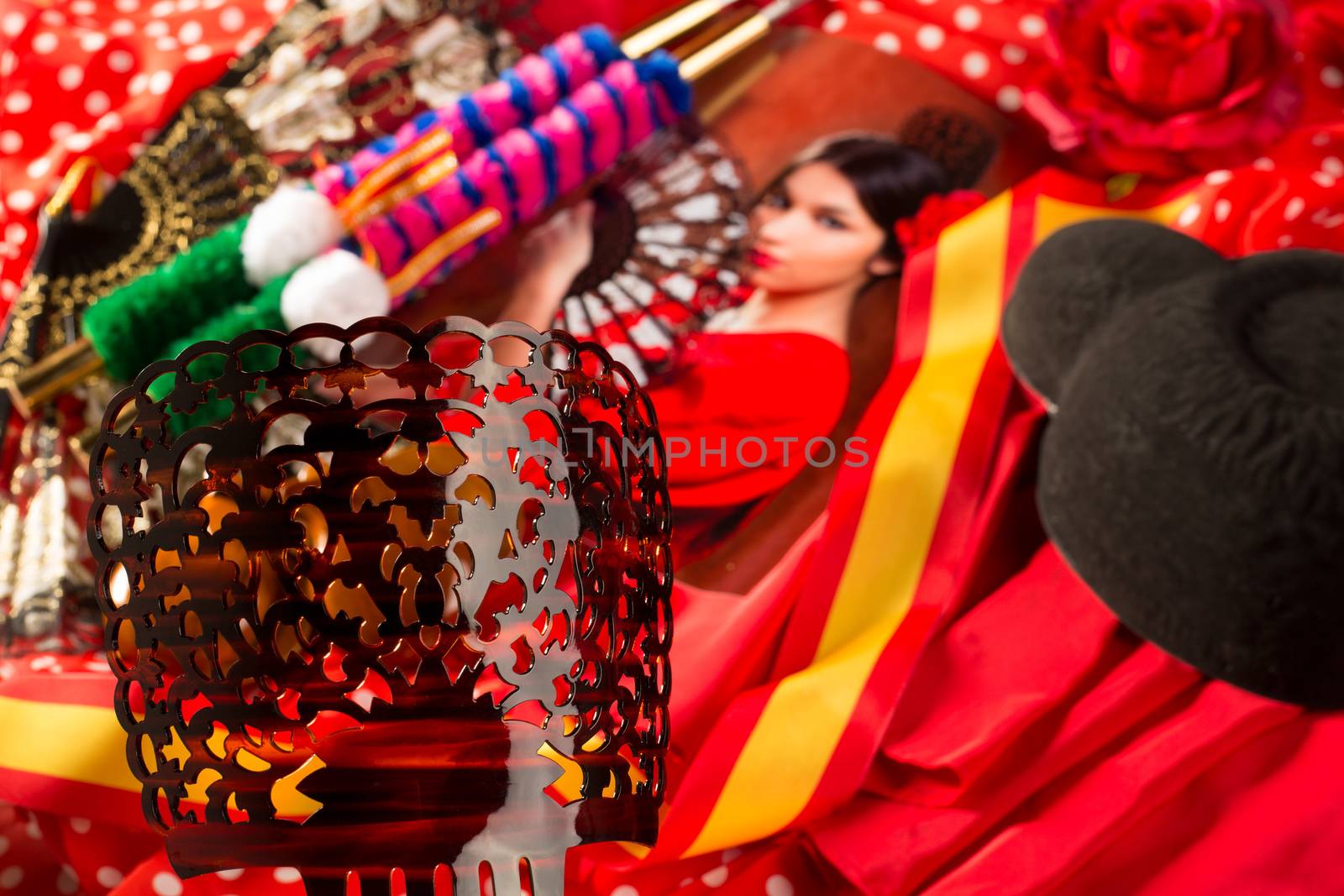 Flamenco woman with bullfighter and typical Spain Espana by lunamarina