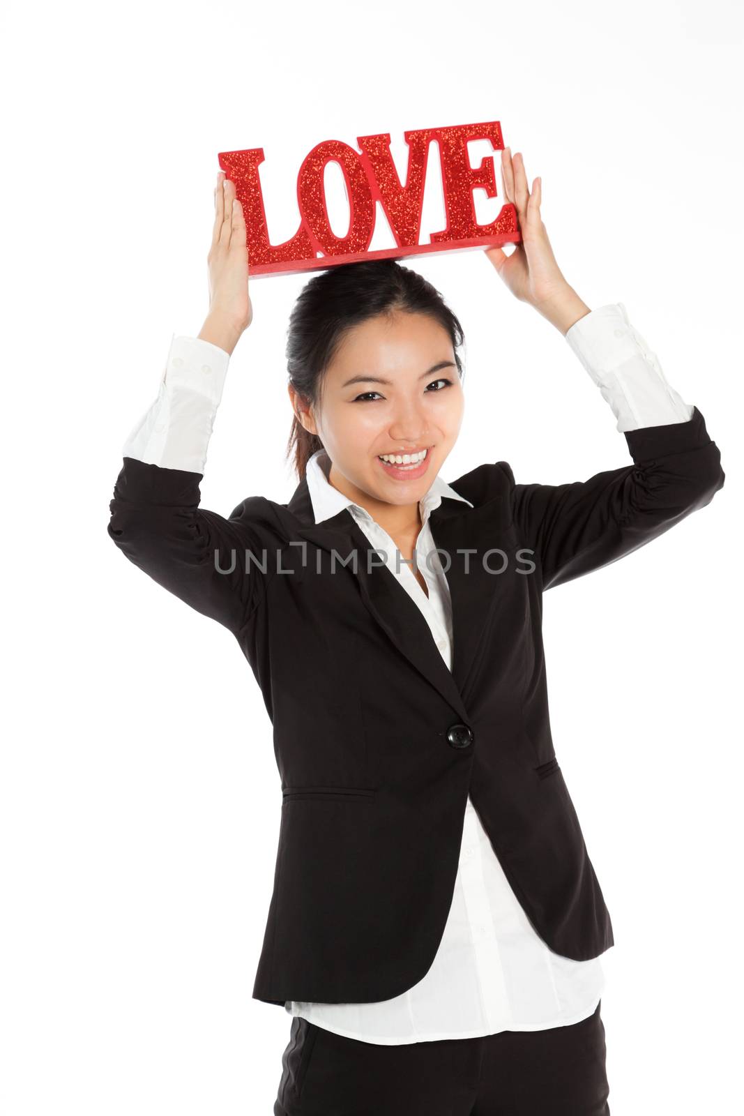 Romantic people in love shot in studio isolated on a white background