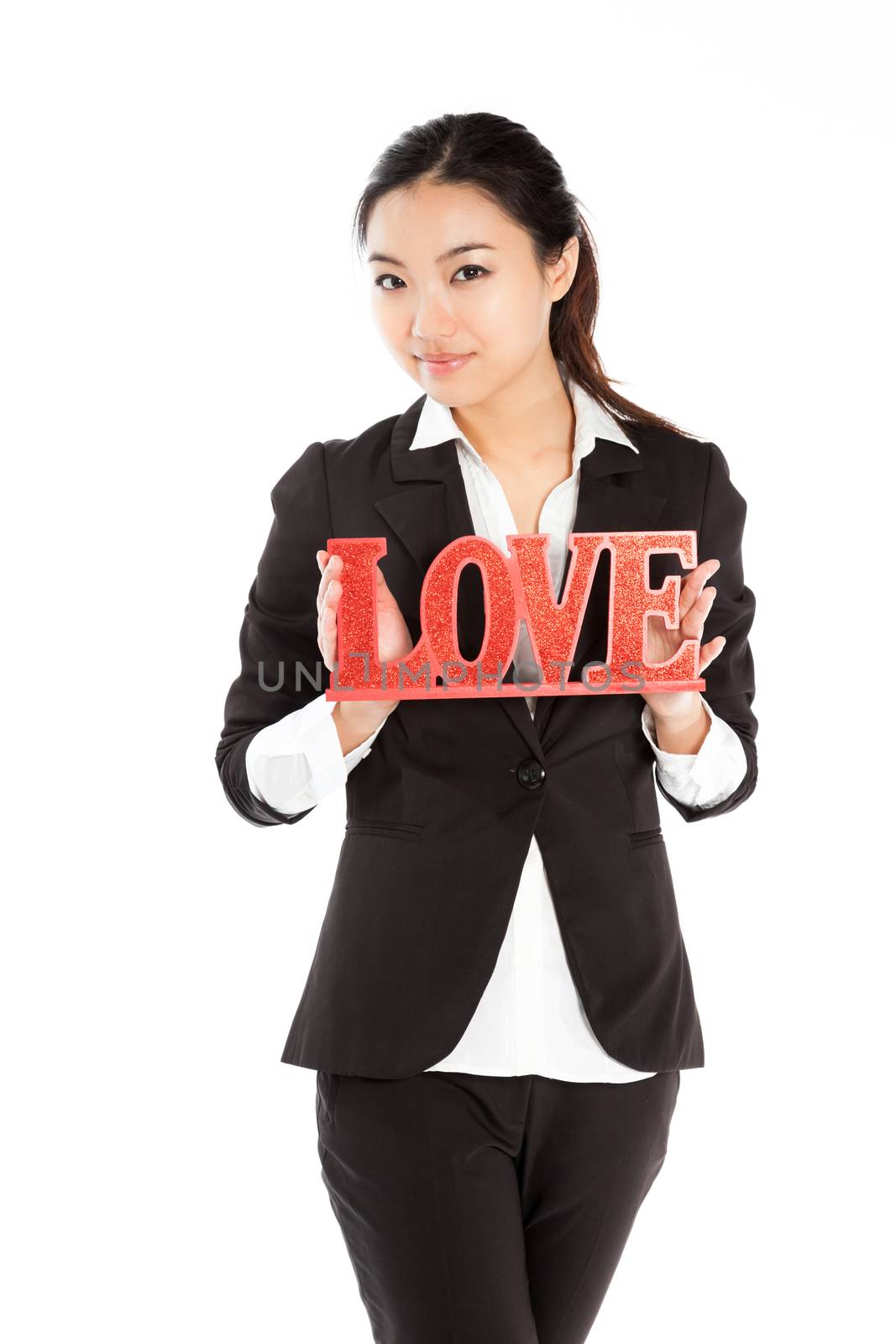 Romantic people in love shot in studio isolated on a white background