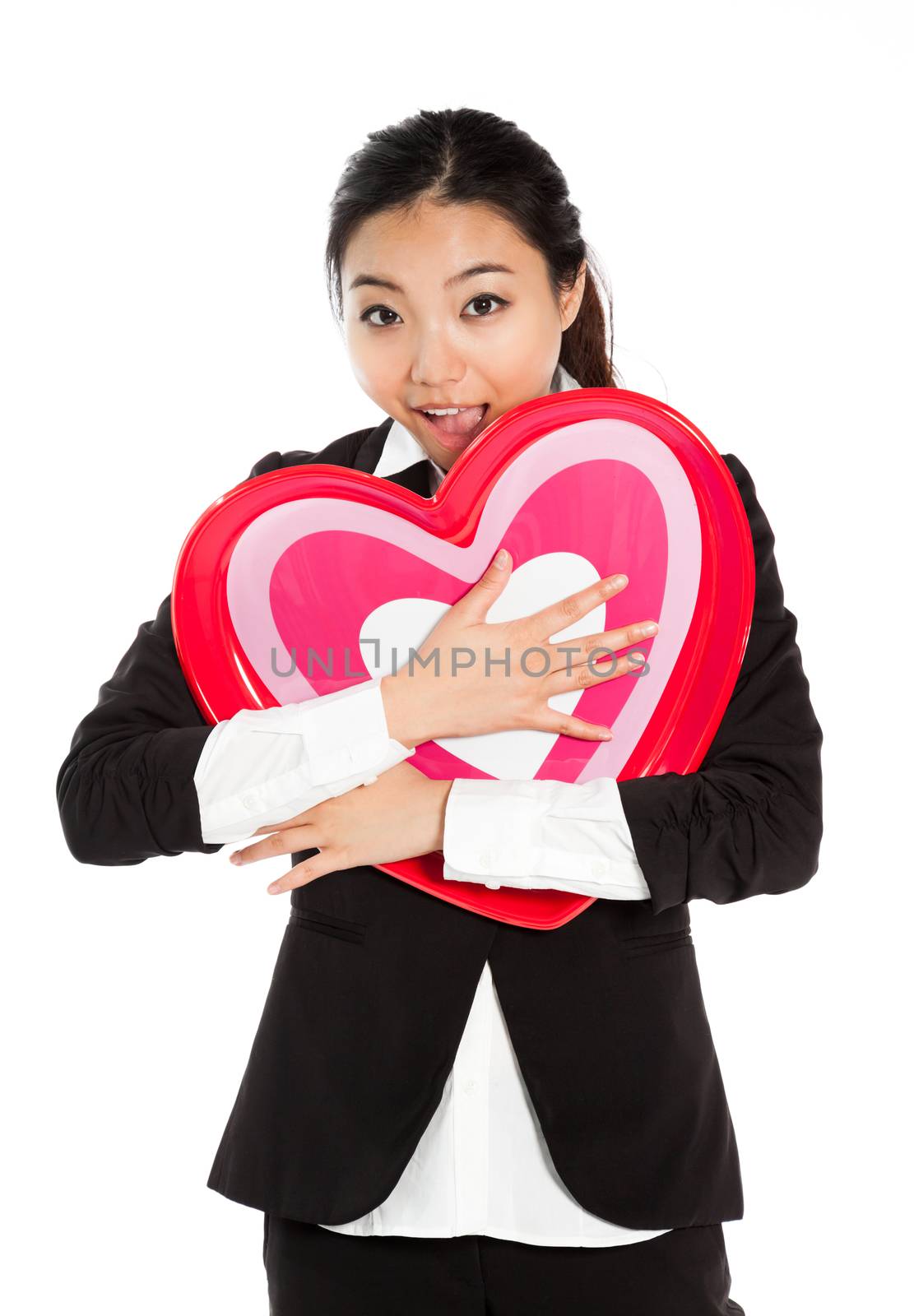 Romantic people in love shot in studio isolated on a white background