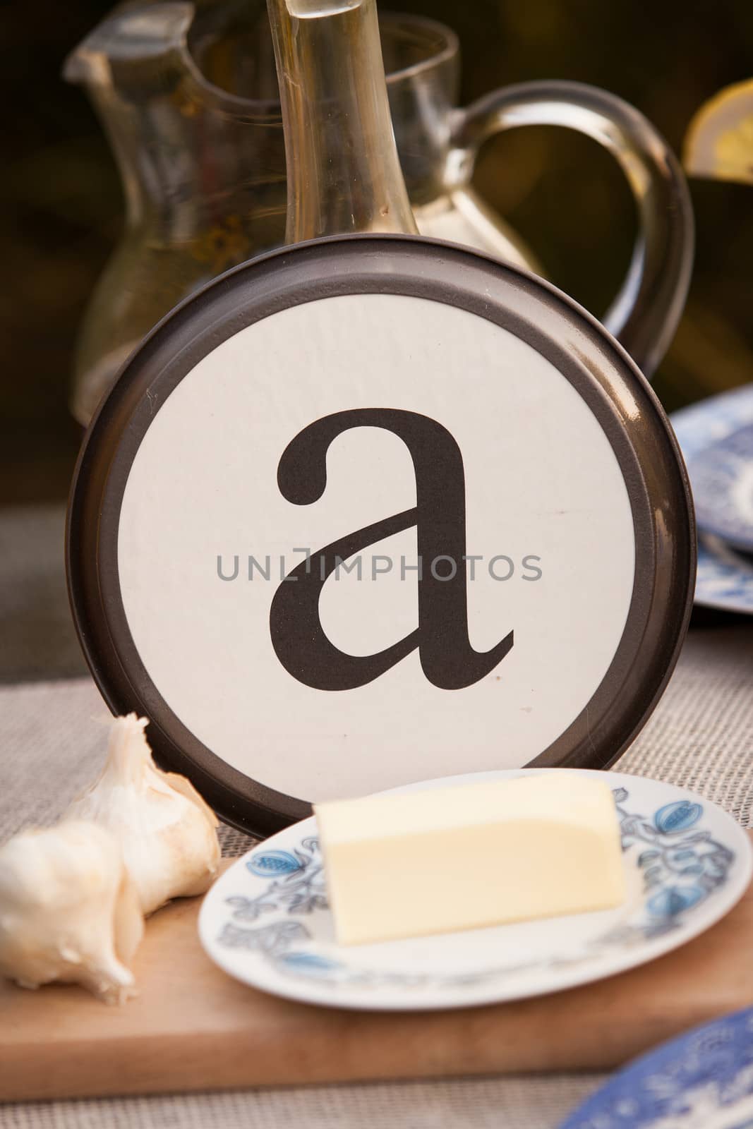 Beautiful rustic table setting with the letter "A" incorporated.