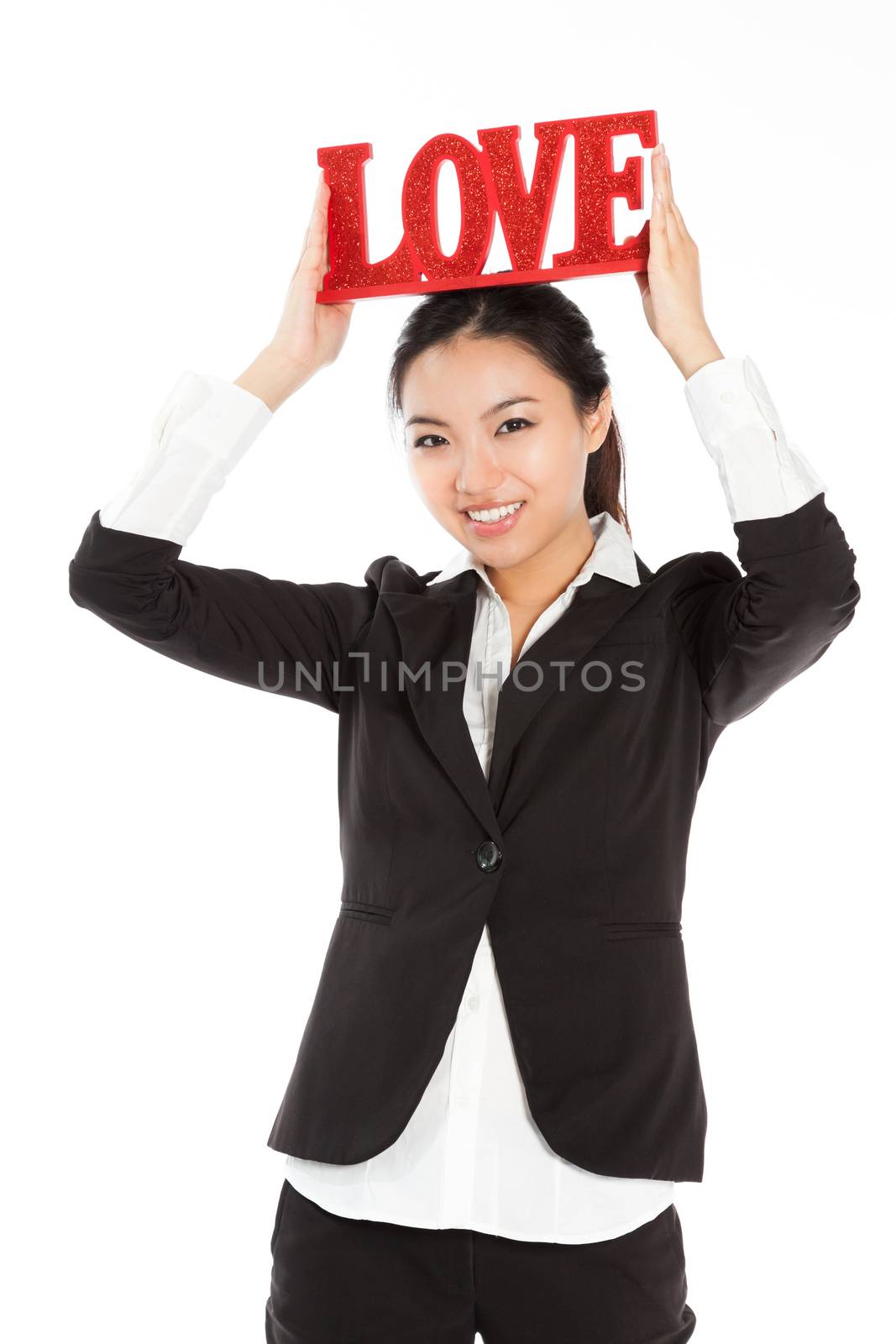 Romantic people in love shot in studio isolated on a white background