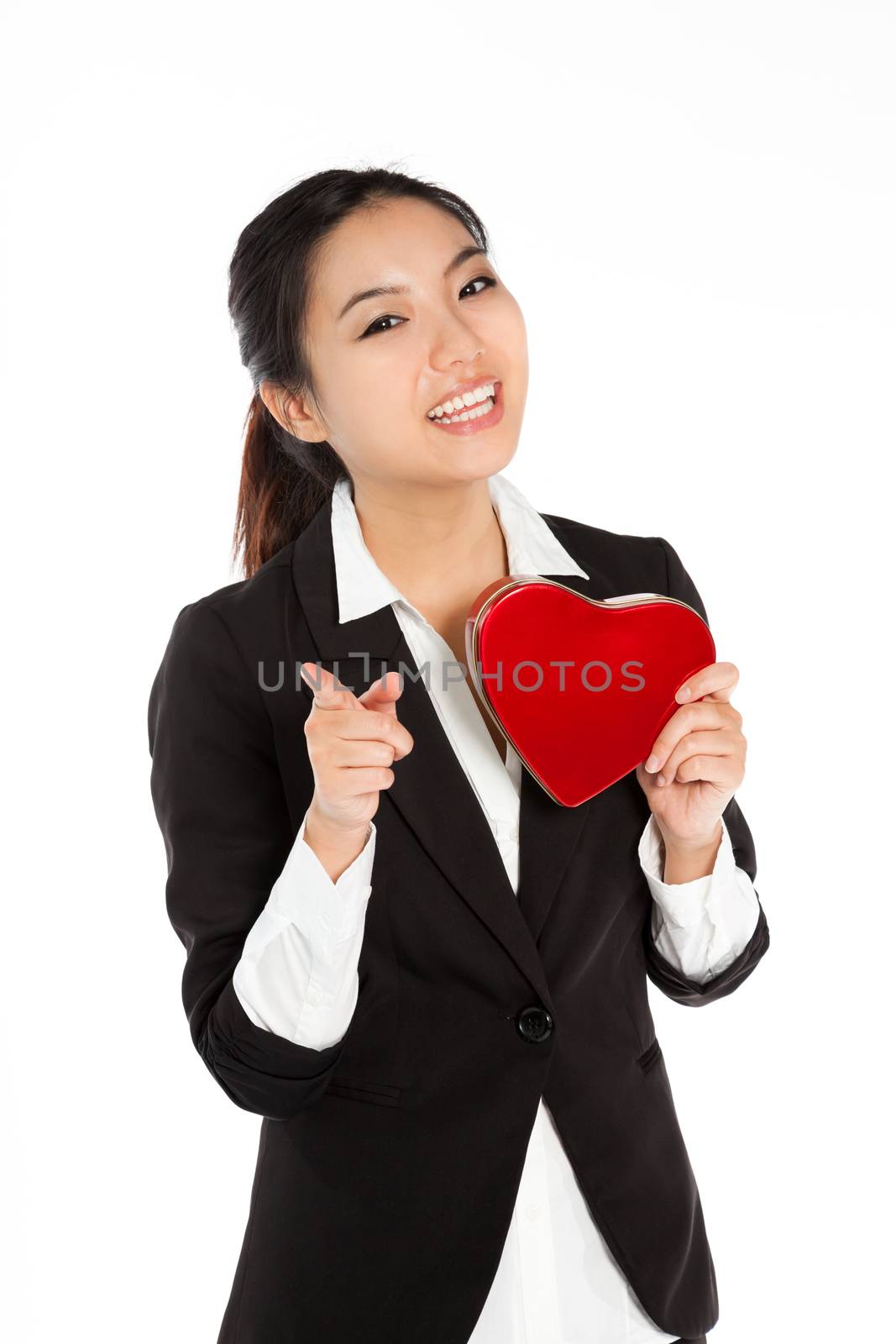 Romantic people in love shot in studio isolated on a white background