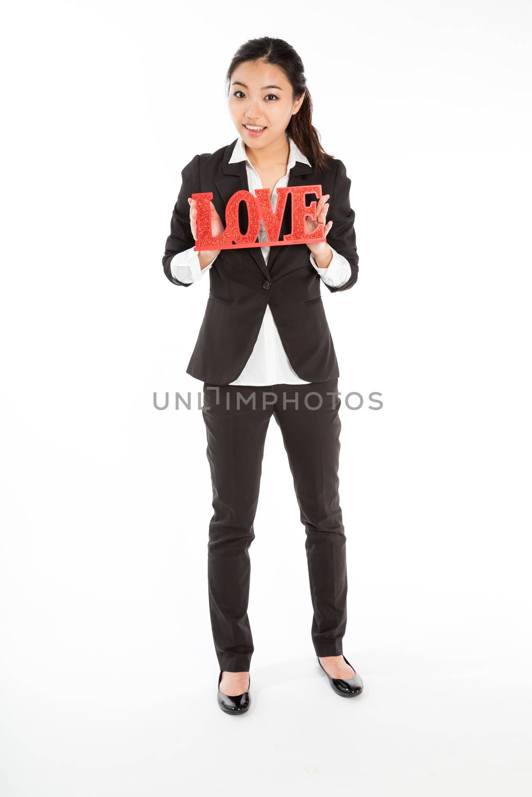 Romantic people in love shot in studio isolated on a white background