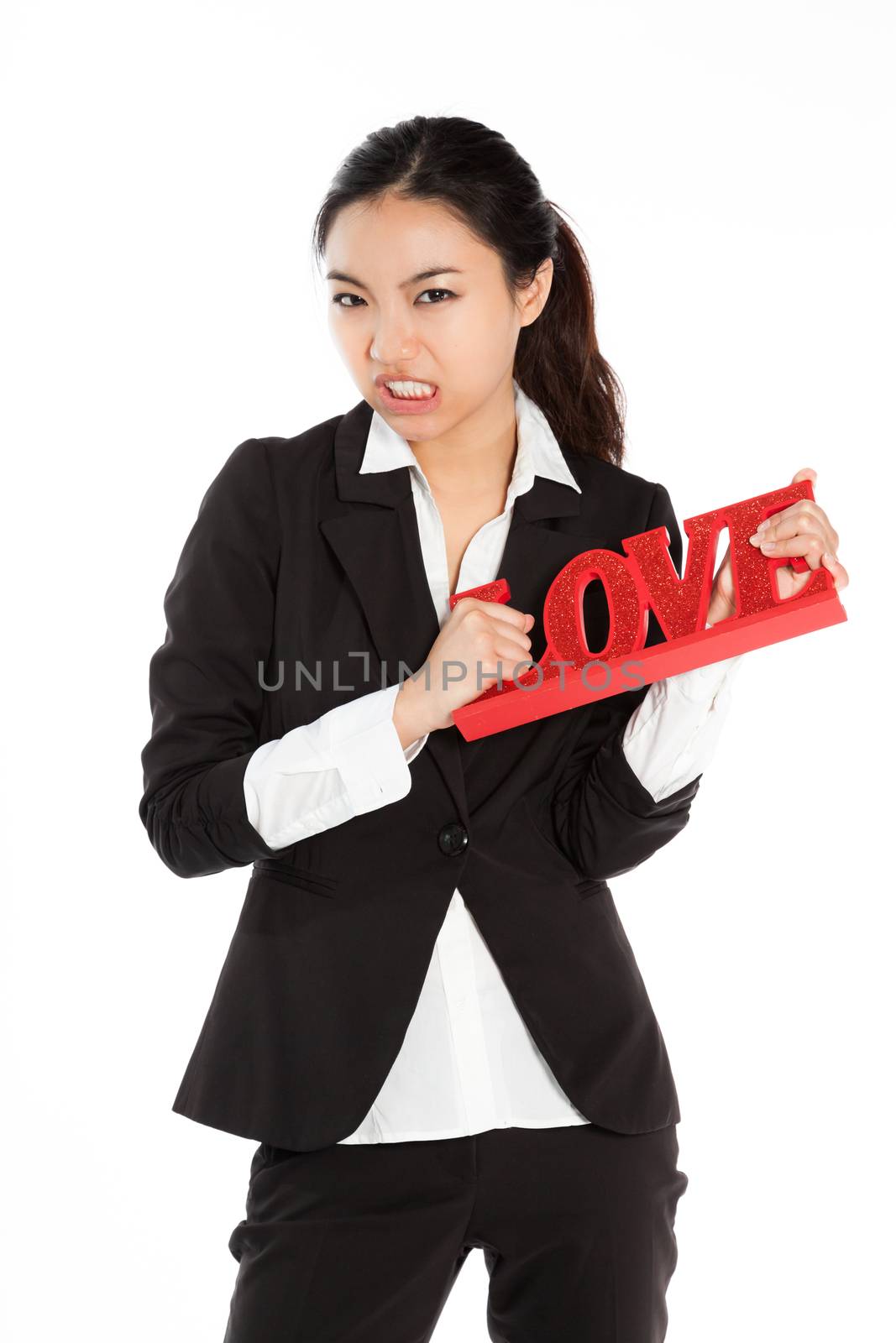 Romantic people in love shot in studio isolated on a white background