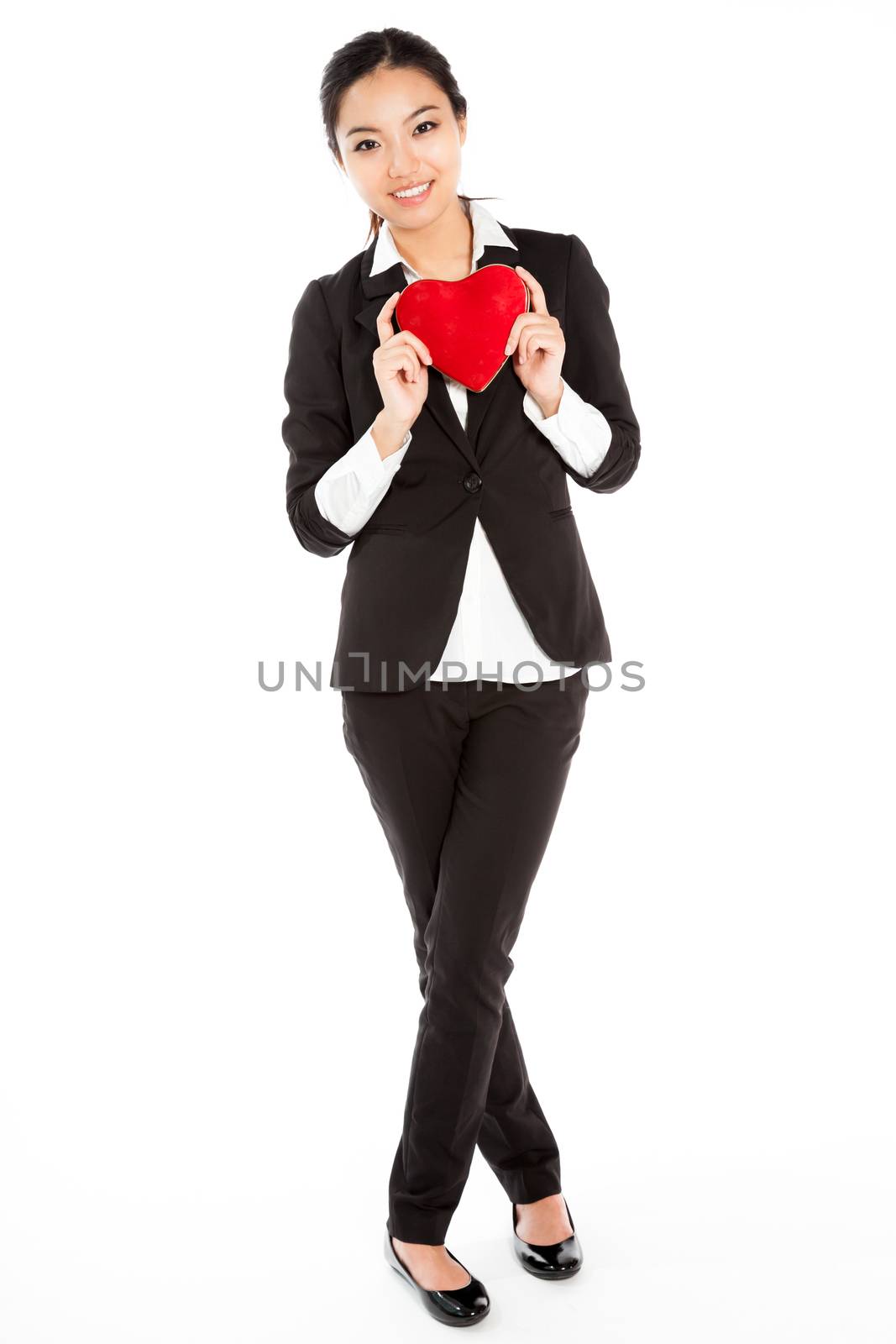 Romantic people in love shot in studio isolated on a white background