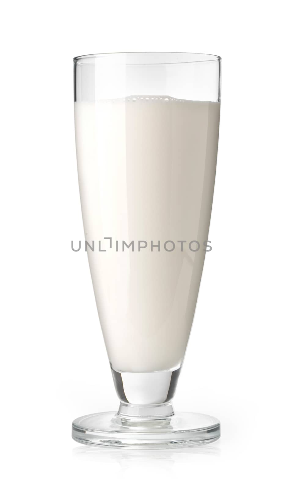 fresh milk in the glass on white background, isolated. With clipping path