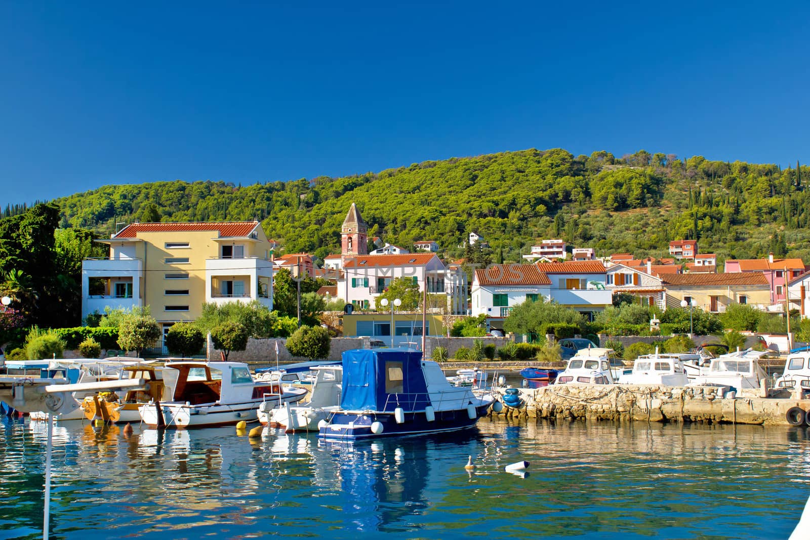 Town of Preko waterfront on Ugljan island, Dalmatia, Croatia