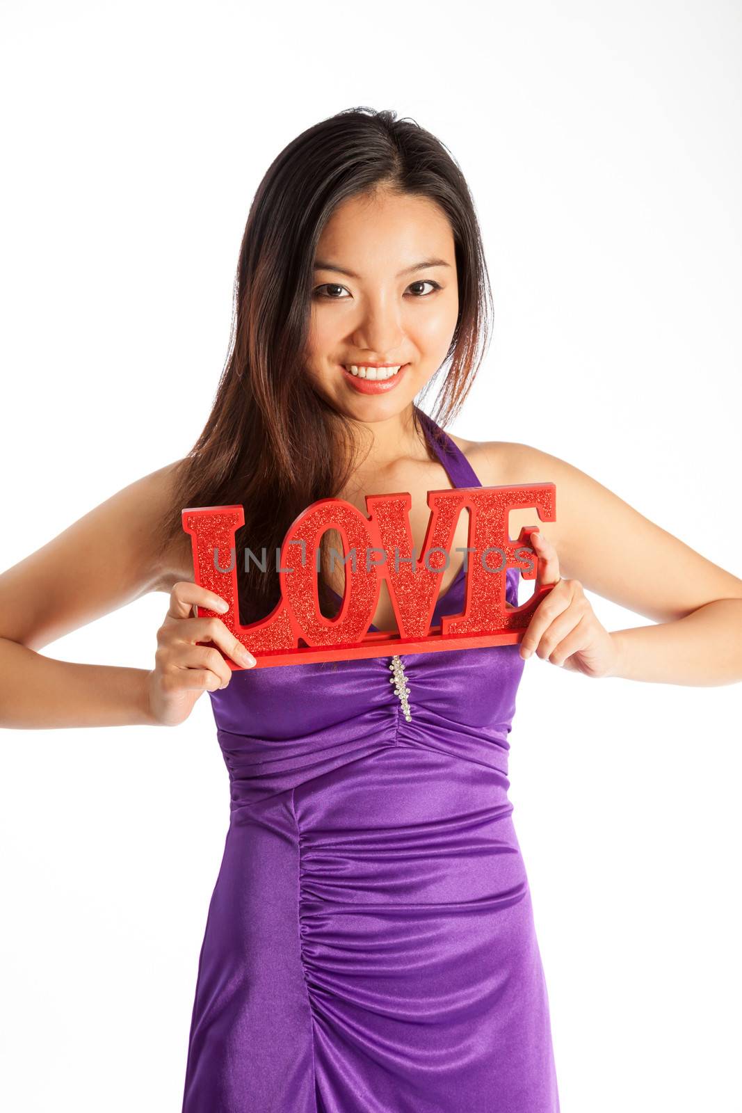 Romantic people in love shot in studio isolated on a white background