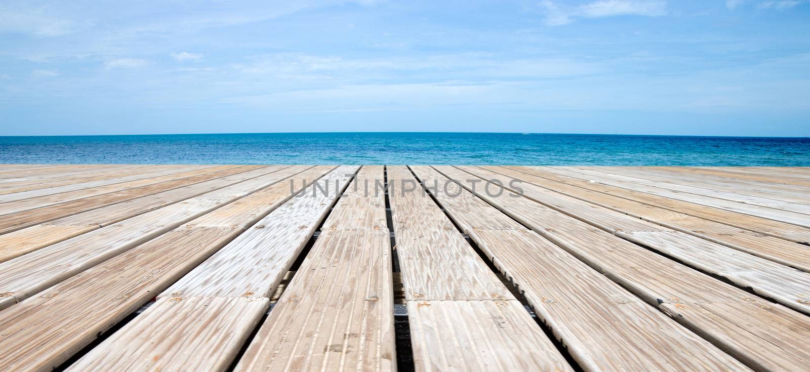 Blue sea and blue sky