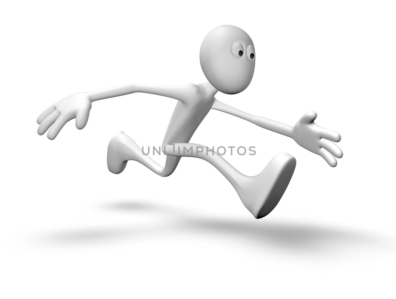 running white guy - 3d illustration