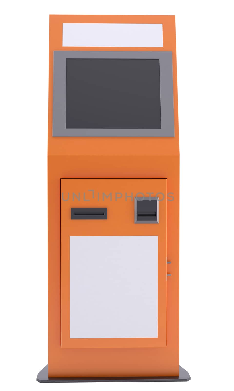 Information terminal with touch screen. Isolated render on a white background