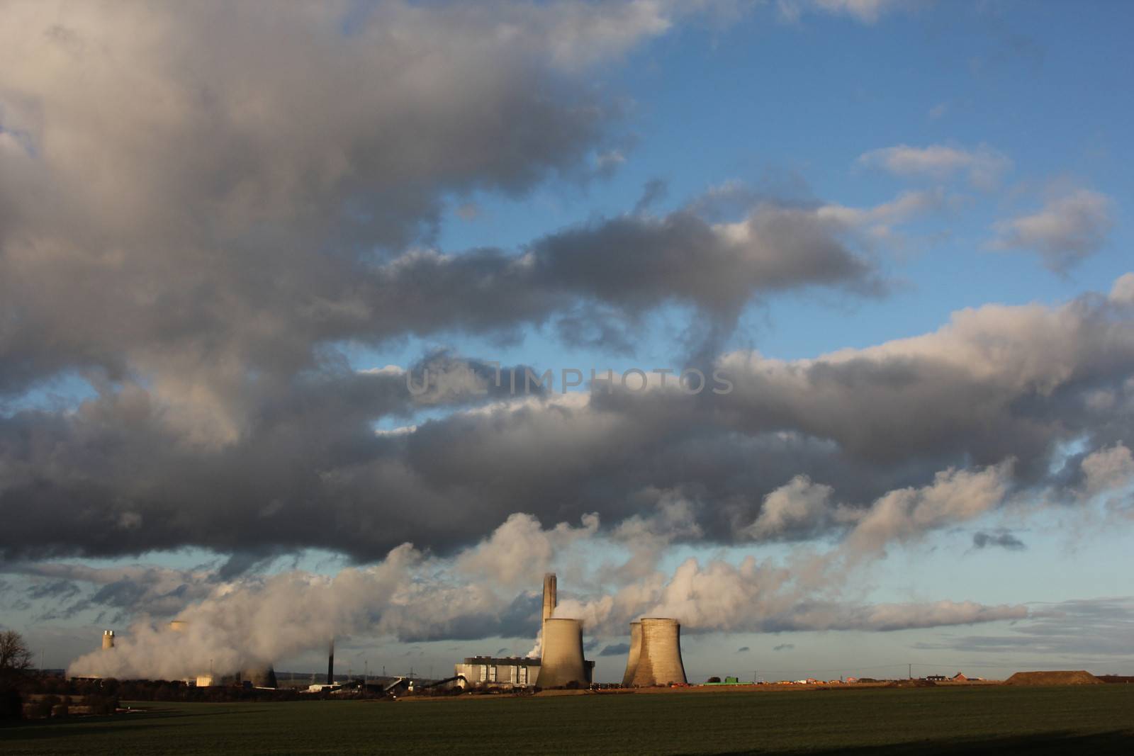 Weston Super Mare, England, power station producing pollution