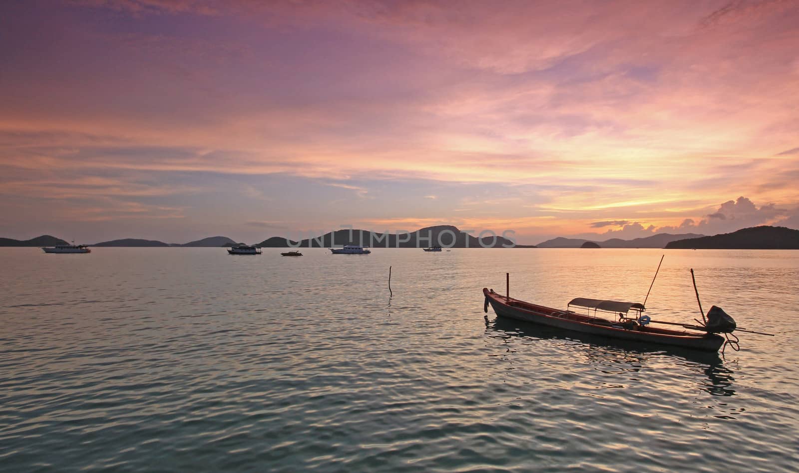 Rawi Bay Sunset Cape Panwa Phuket Thailand Asia