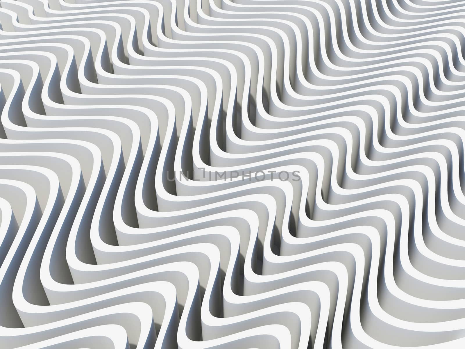 Abstract architecture. The walls are white on a white background