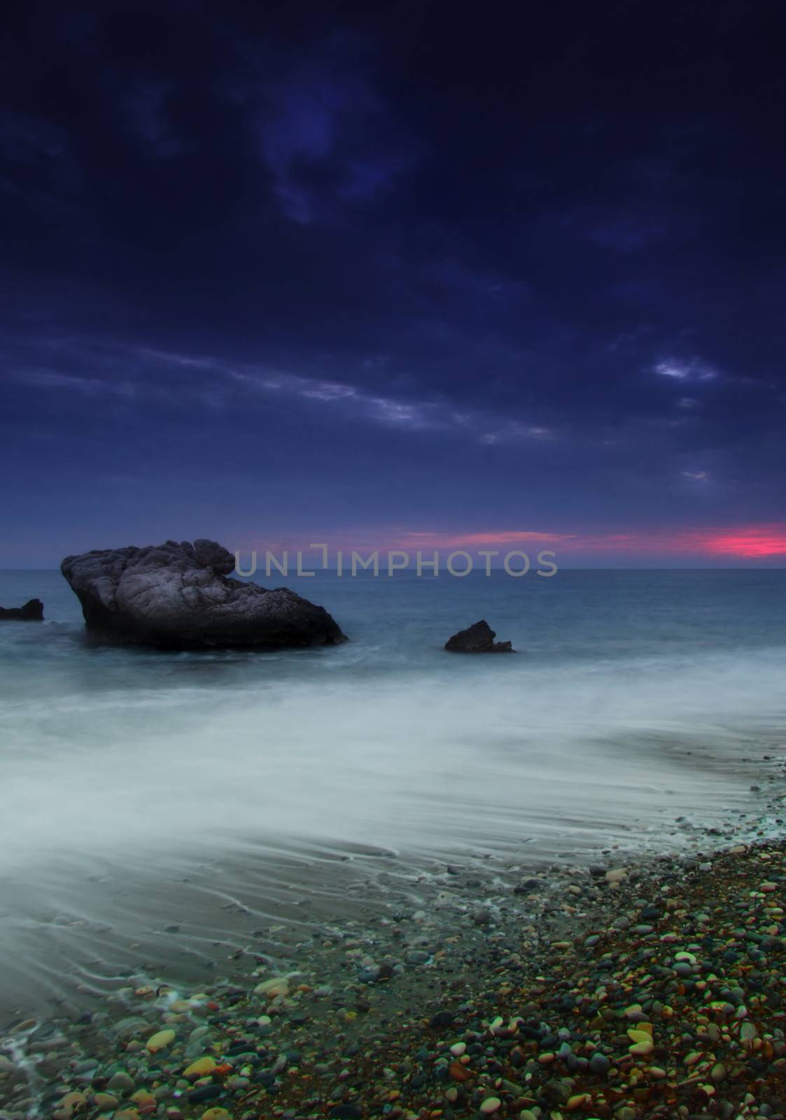 Aphrodite's birth place at sunset in Cyprus