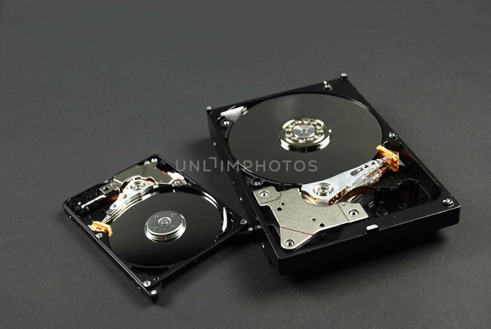 stock pictures of magnetic hard drives used in computers