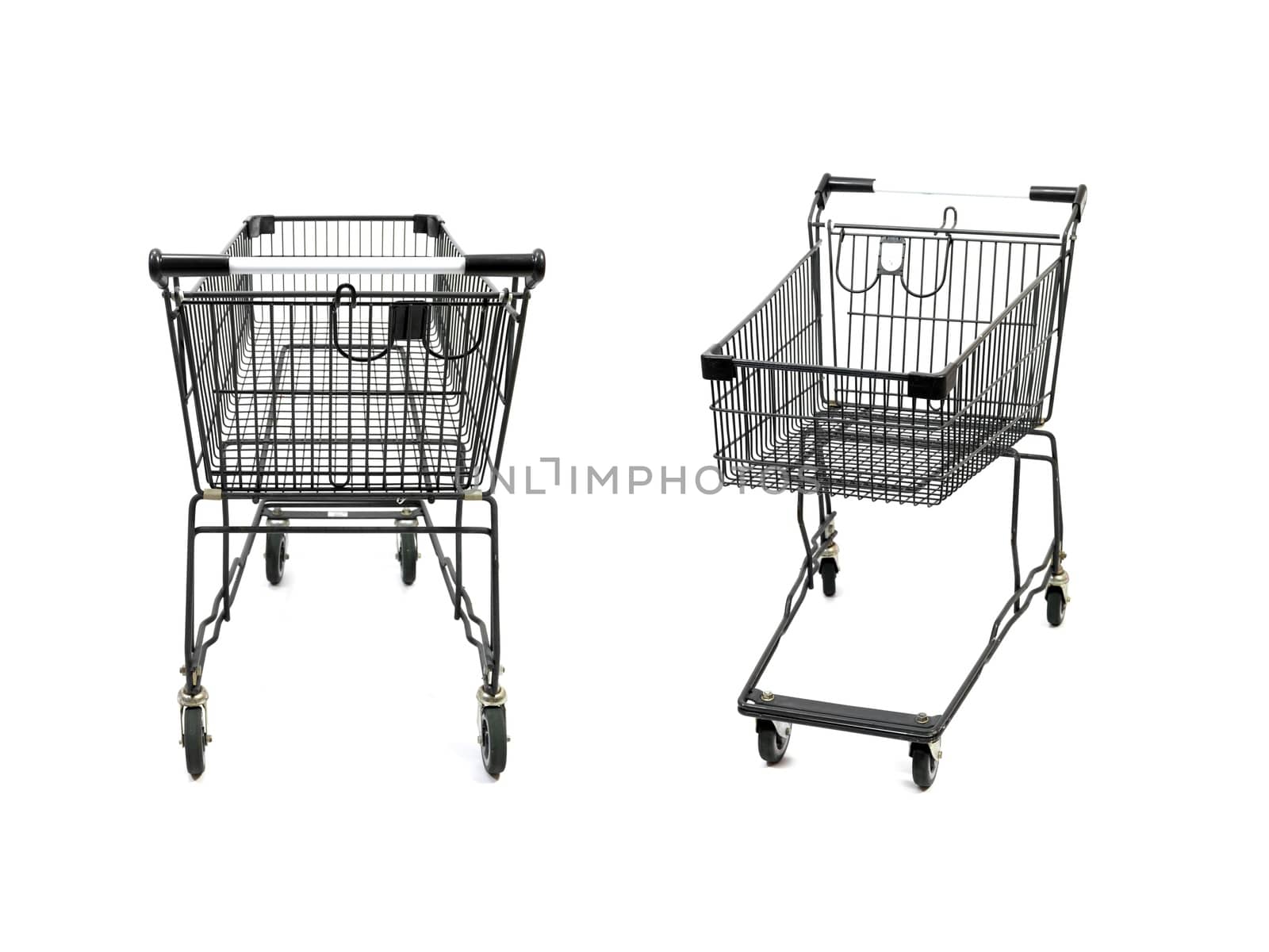 A shopping trolley isolated against a white background