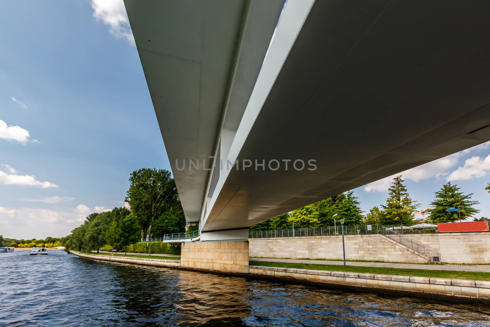 Pedestrian Bridge Over the Spree River in Berlin, Germany