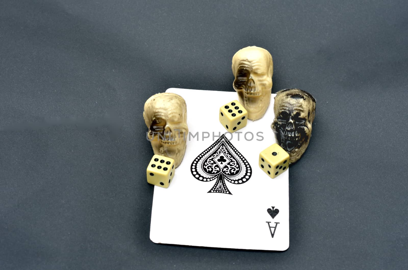 Ace of spades with dice