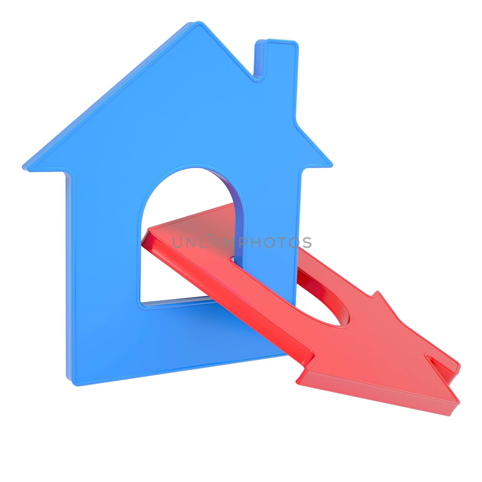 Two house icon. Isolated render on a white background