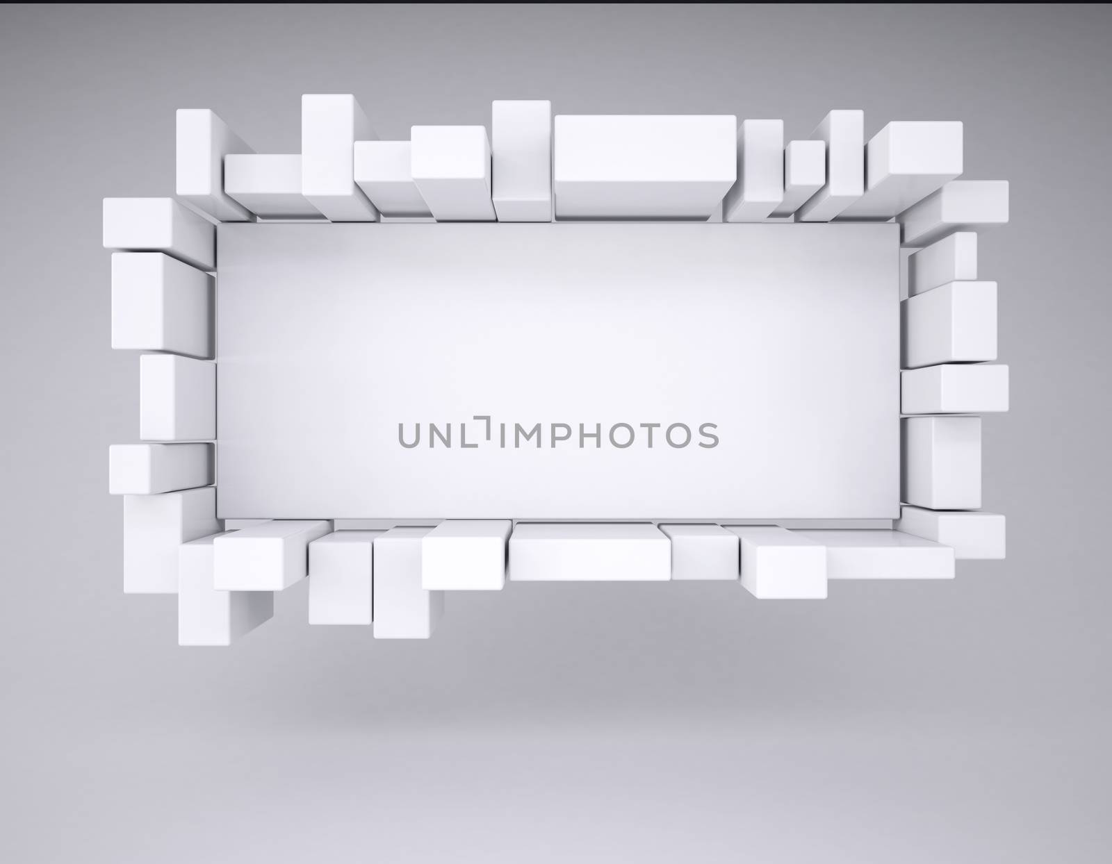 Advertising board. Studio render on a gray background