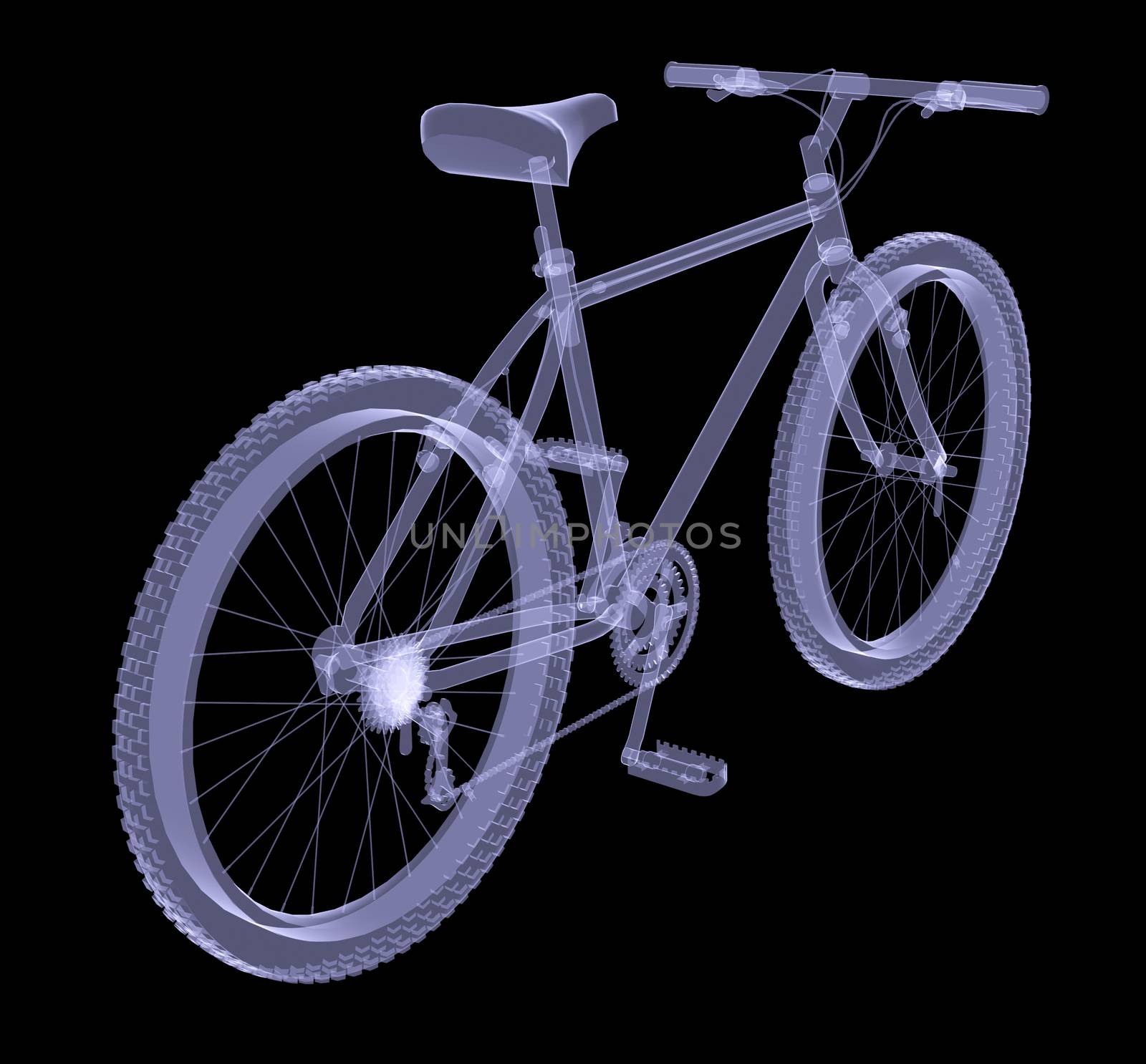 Bicycle. The X-ray render by cherezoff