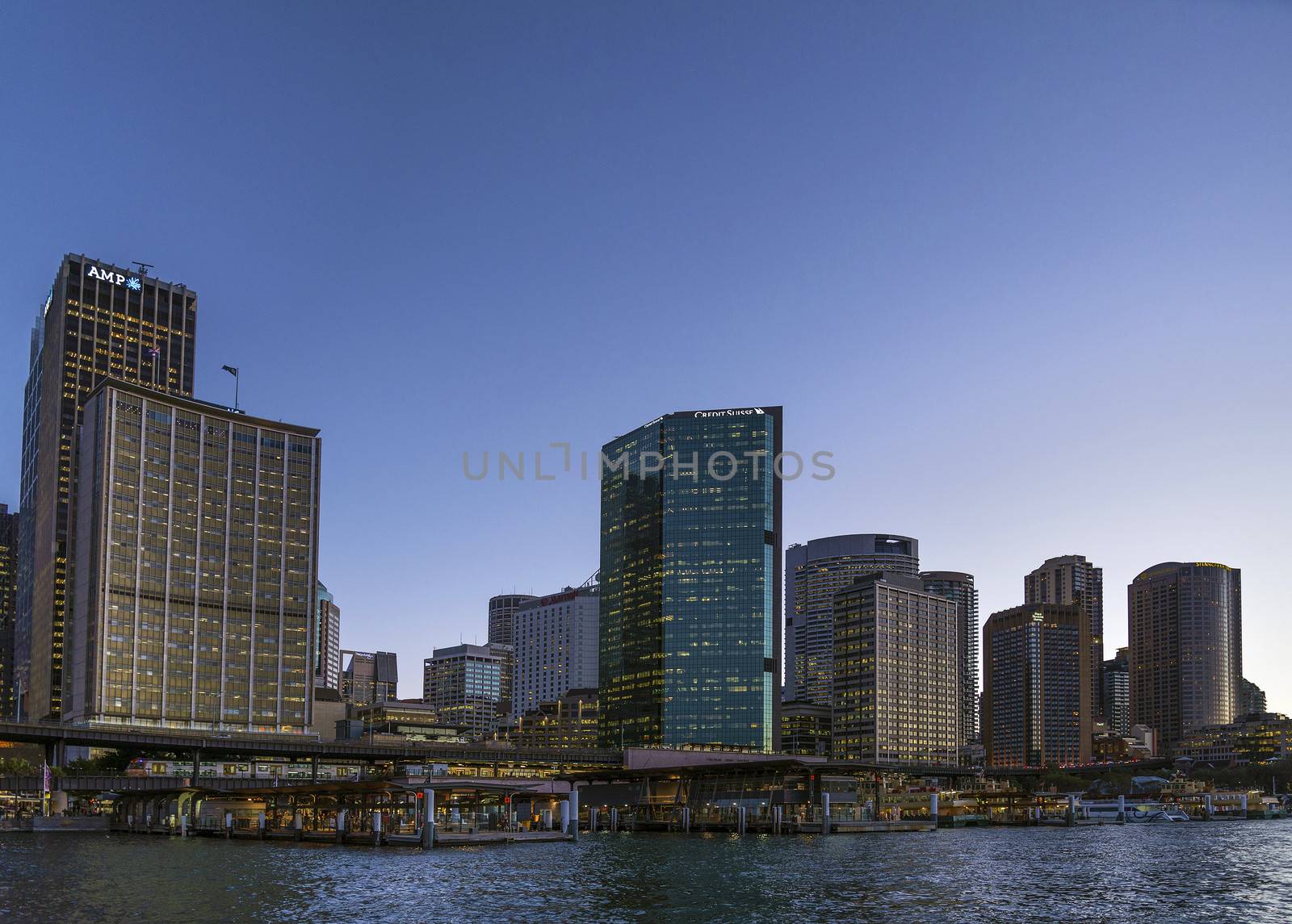 circular quay and CBD in sydney harbour australia