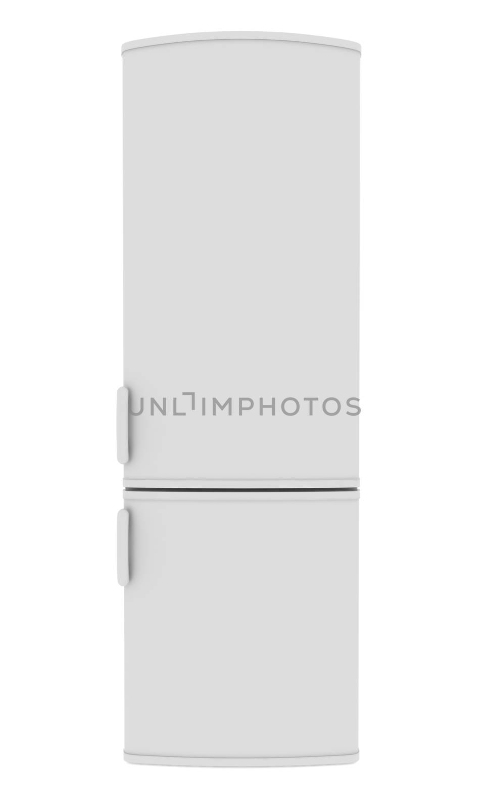 White refrigerator. Isolated render on a white background