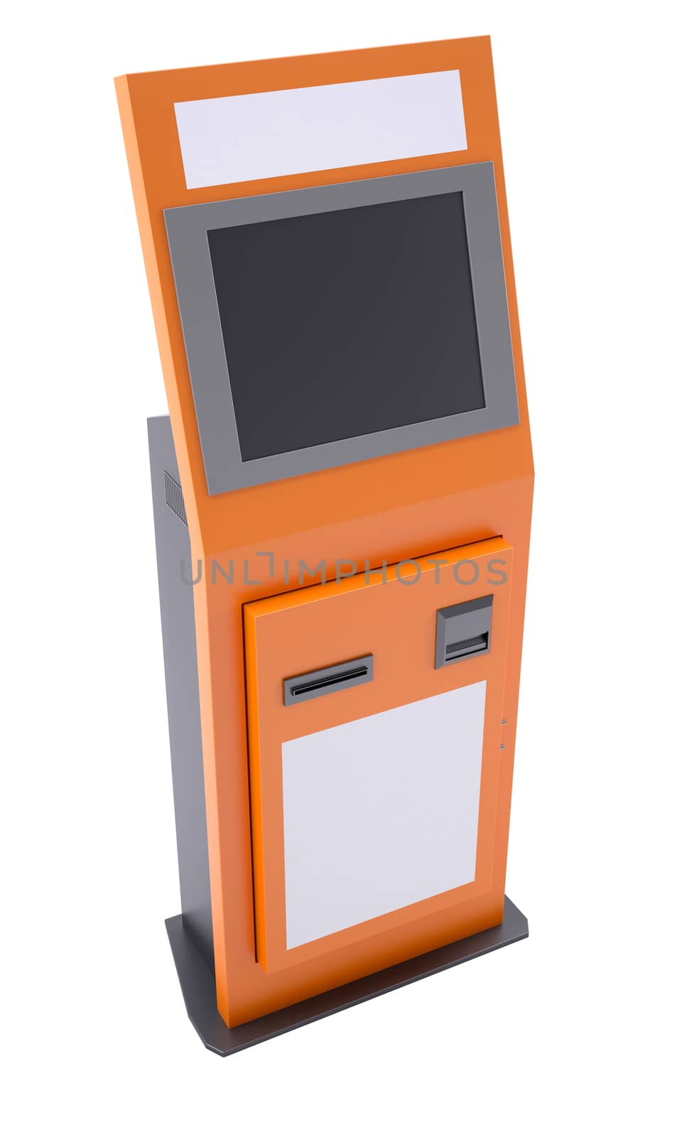 Information terminal with touch screen. Isolated render on a white background