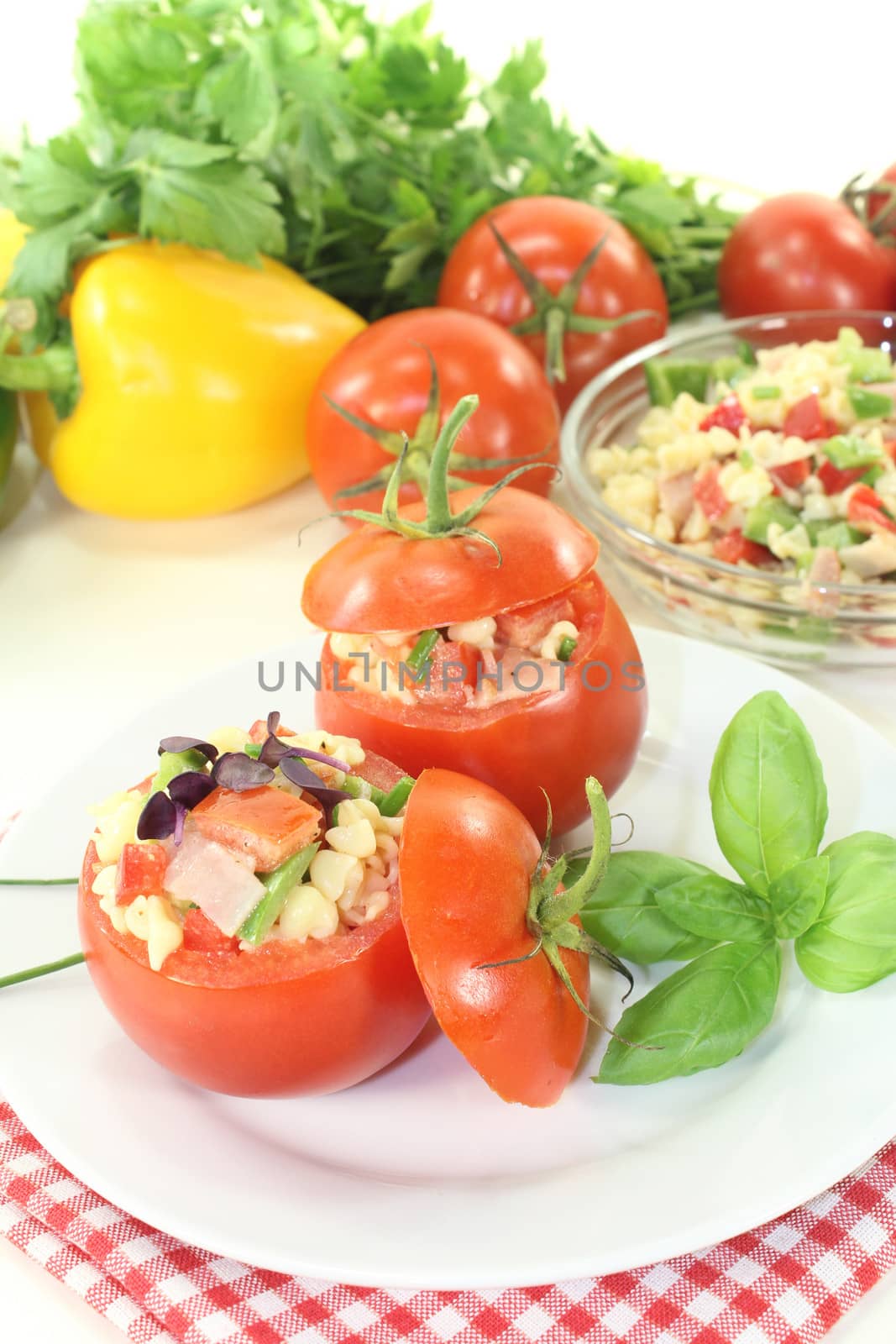 stuffed Tomatoes with pasta salad by discovery