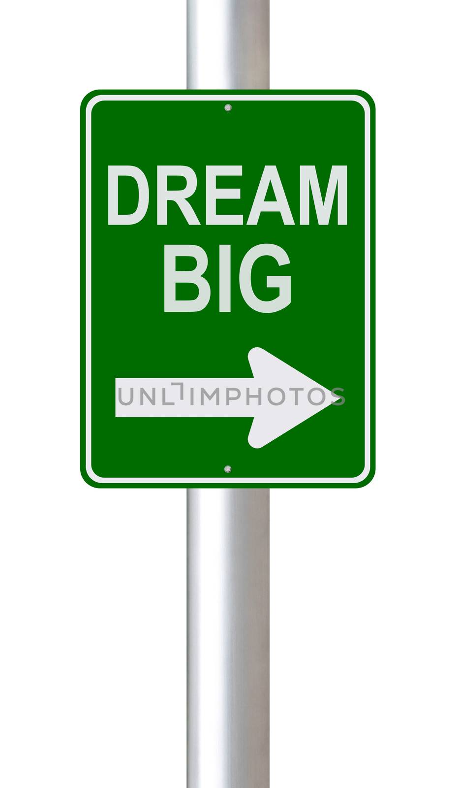 A modified one way street sign on dreams or ambitions