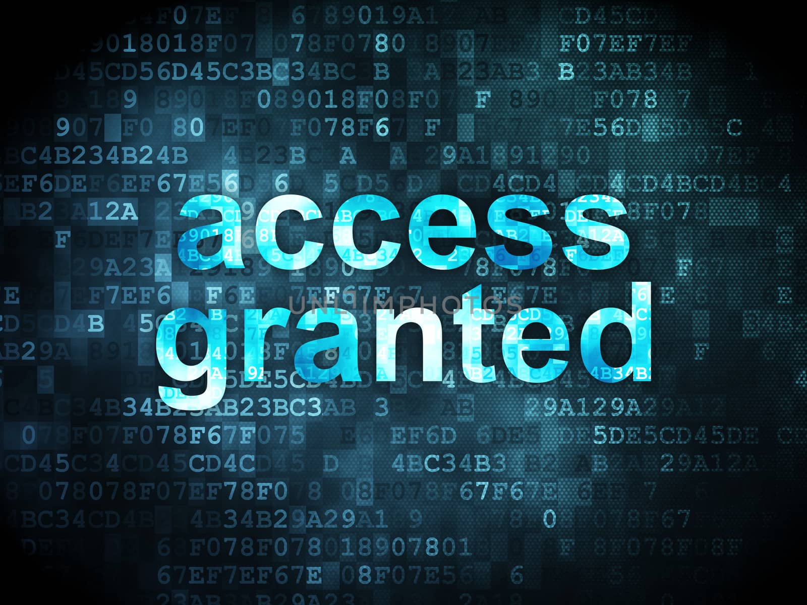 Information concept: access granted on digital background by maxkabakov