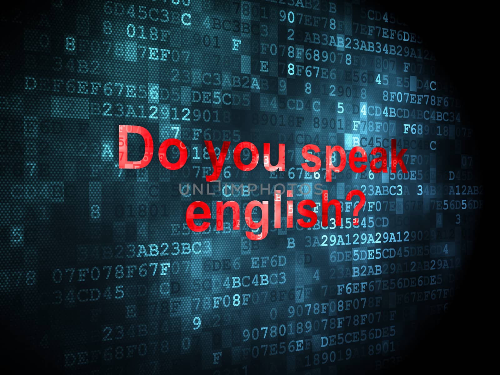 Education concept: Do you speak english? on digital background by maxkabakov