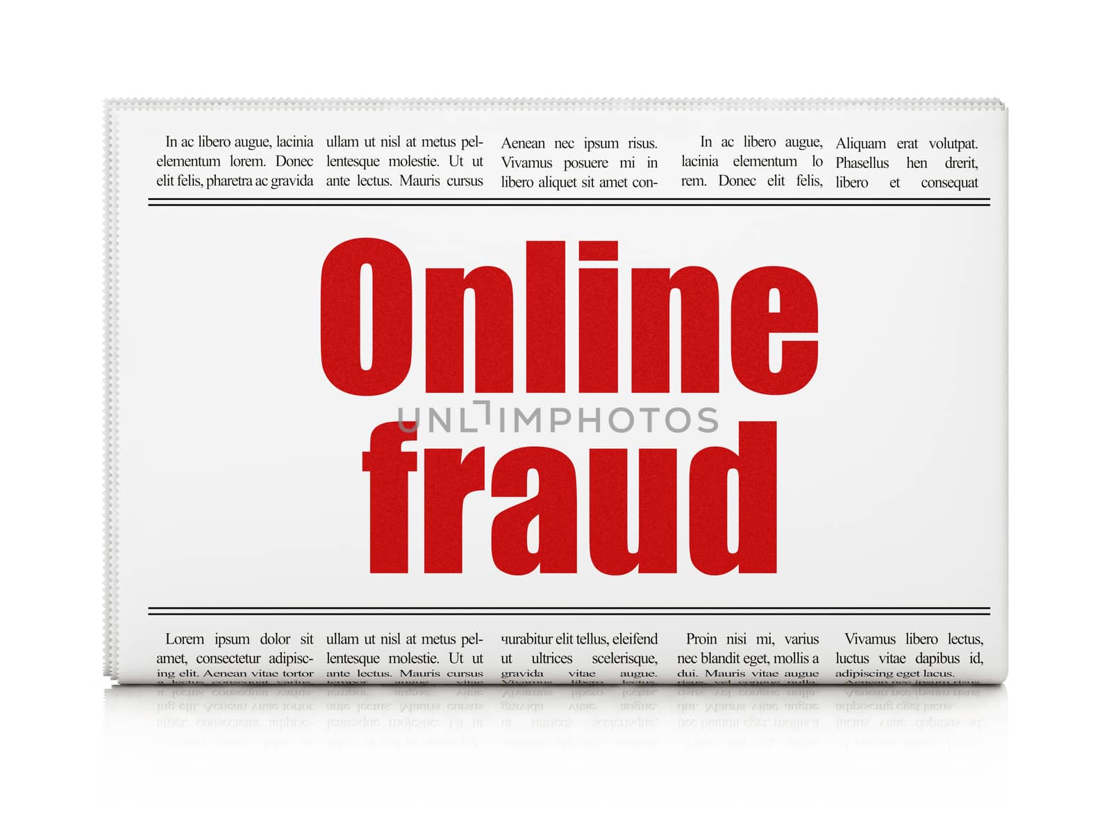 Safety news concept: newspaper headline Online Fraud by maxkabakov