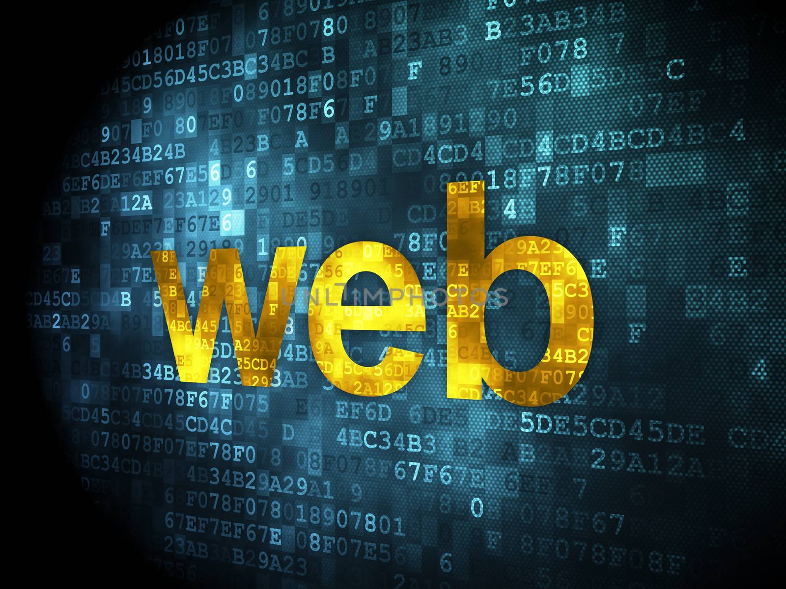 SEO web development concept: Web on digital background by maxkabakov