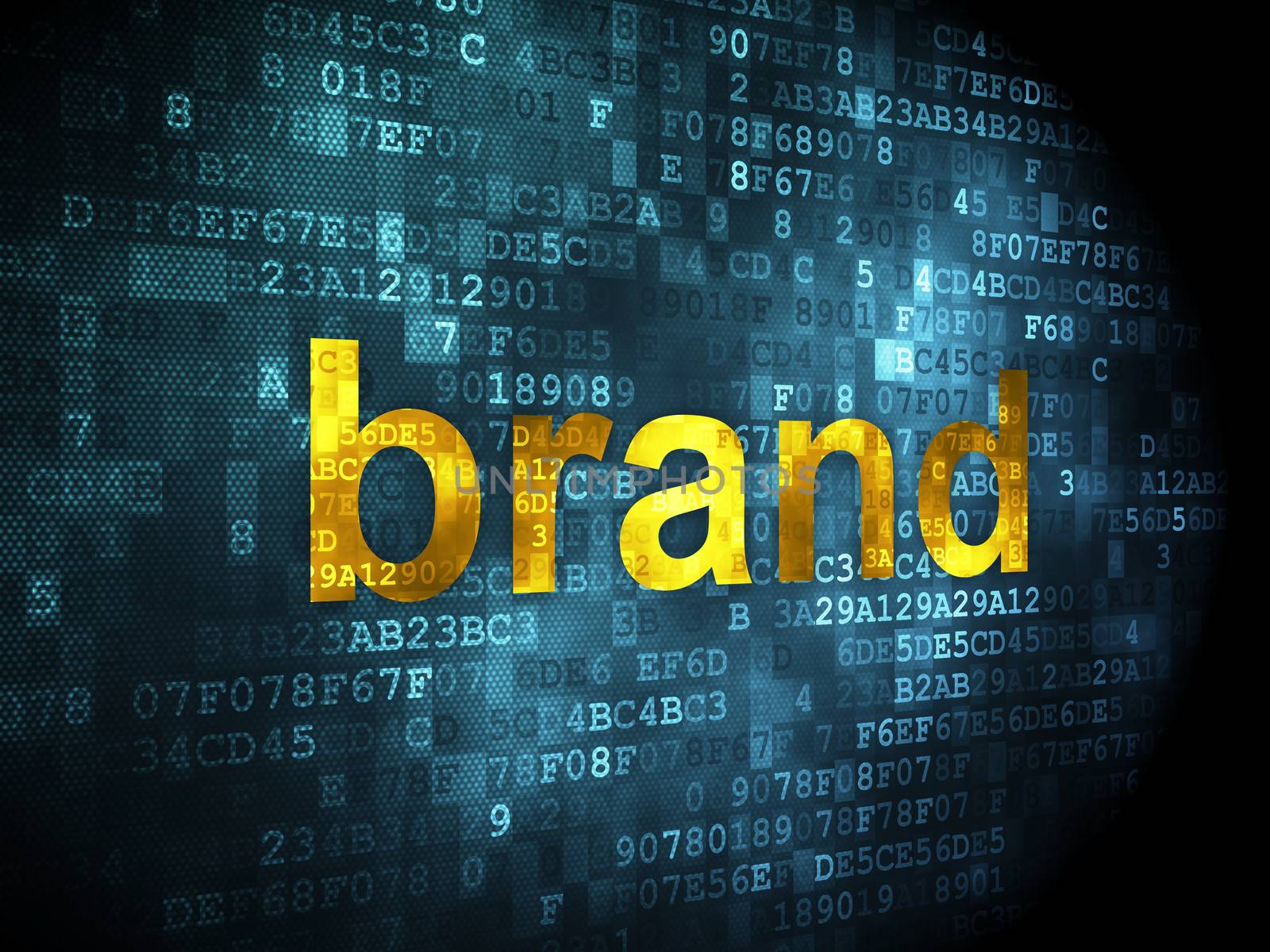 Advertising concept: Brand on digital background by maxkabakov