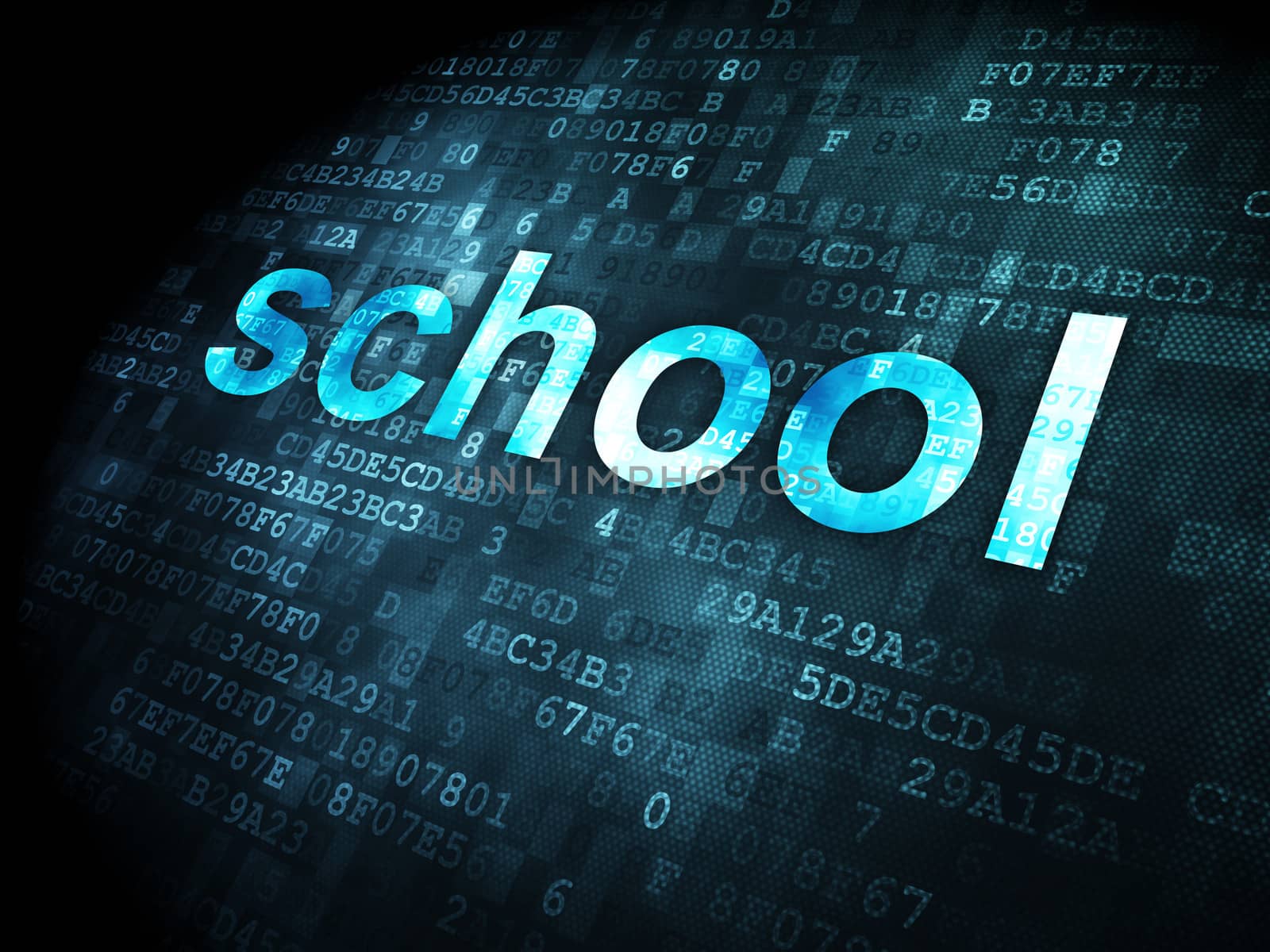 Education concept: School on digital background by maxkabakov