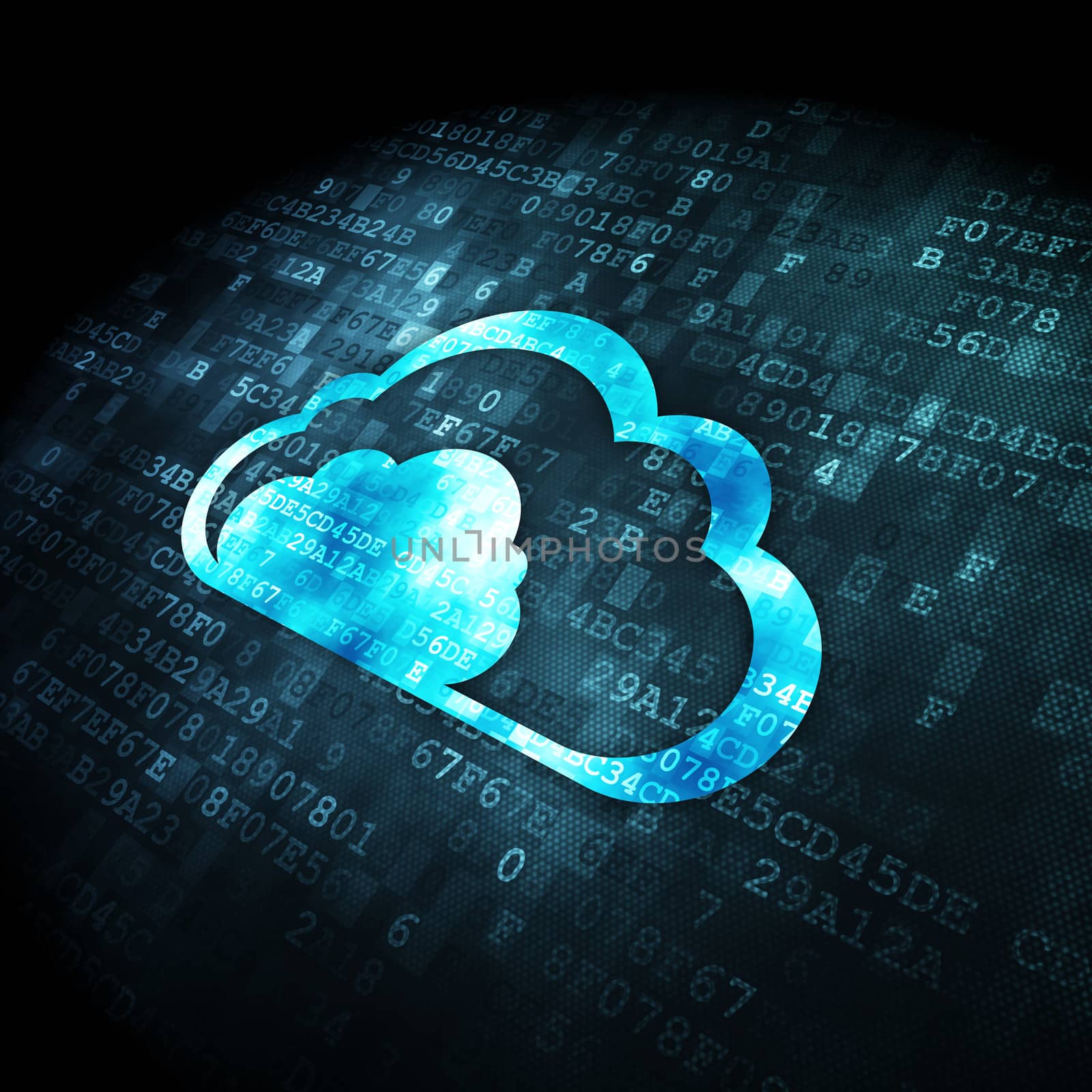 Cloud technology concept: Cloud on digital background by maxkabakov