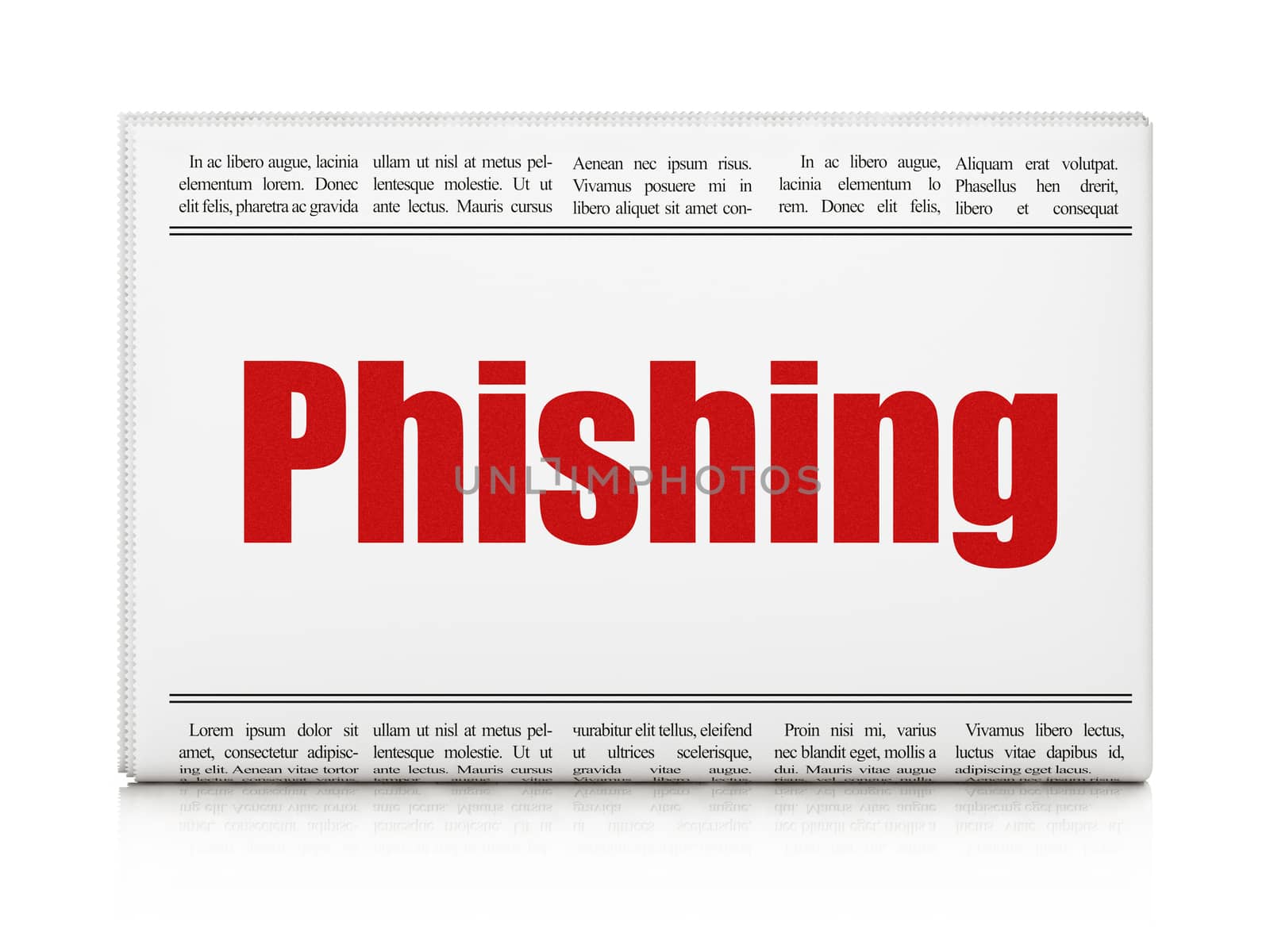 Safety news concept: newspaper headline Phishing by maxkabakov