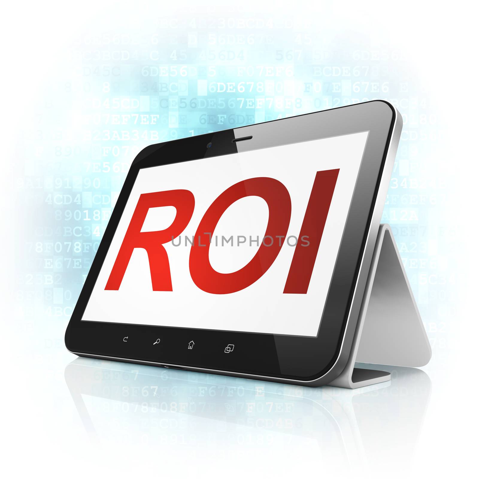 Business concept: ROI on tablet pc computer by maxkabakov